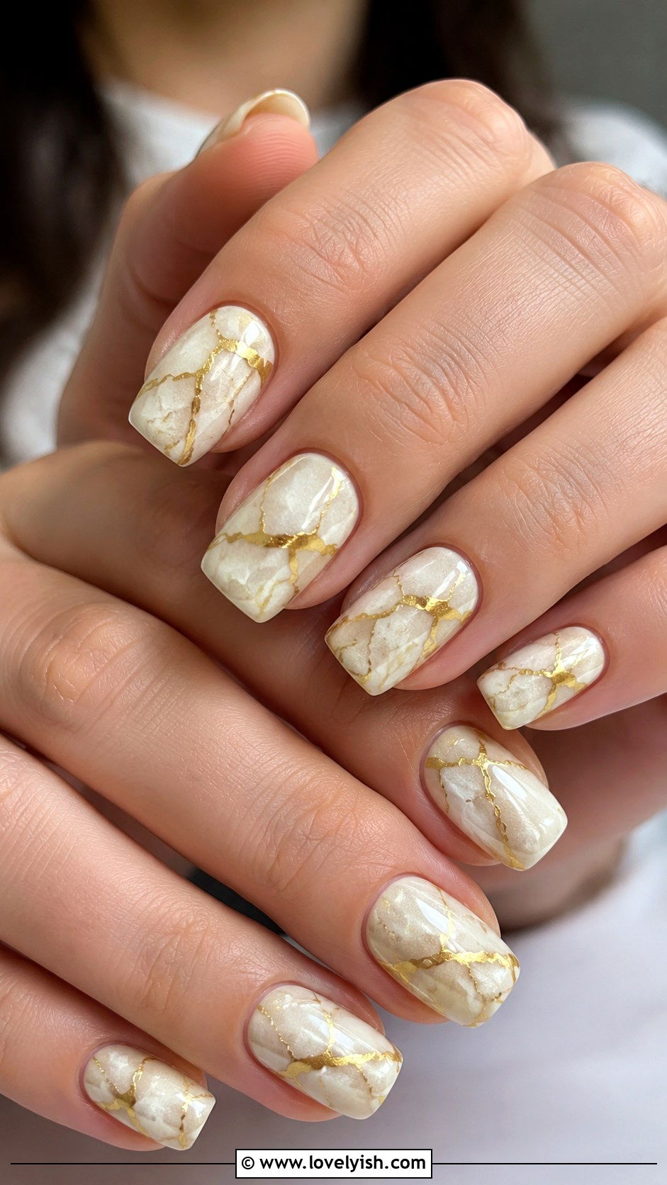 White Gold Marble Birthday Nails - 50 birthday nails - 50 birthday nails