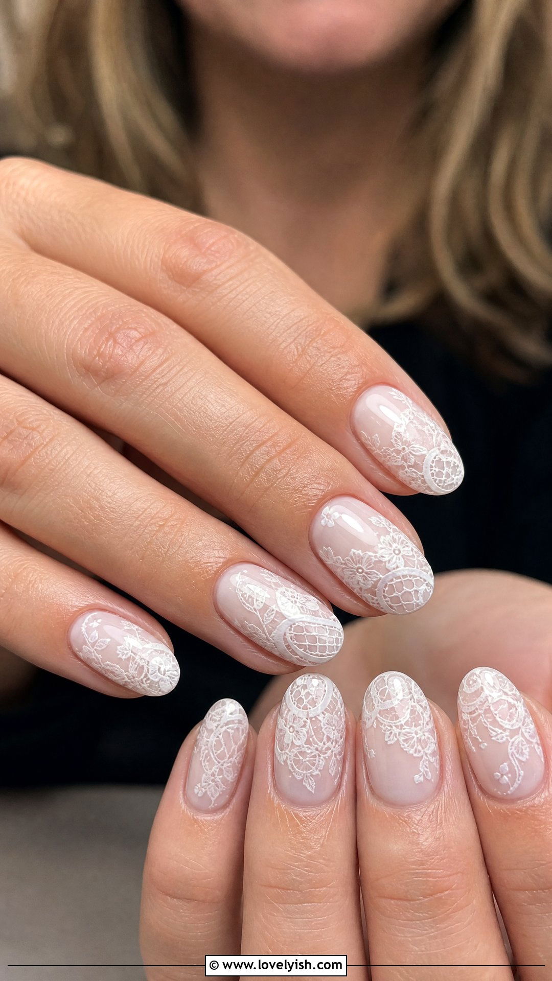 White Lace Builder Gel Nails - 50 builder gel nails - 50 builder gel nails