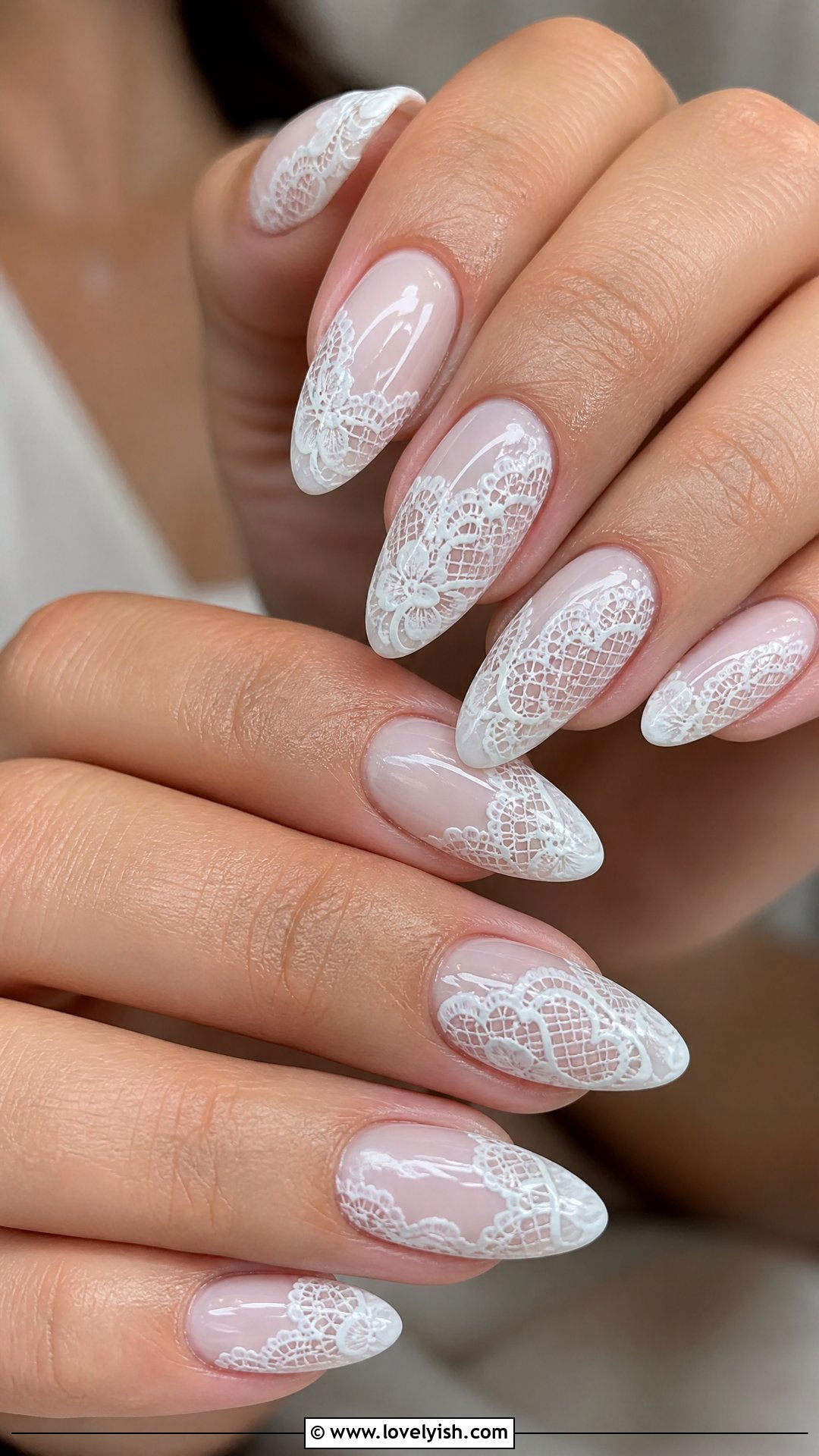 White Lace Engagement Nails - 50 engagement nails - 50 engagement nails