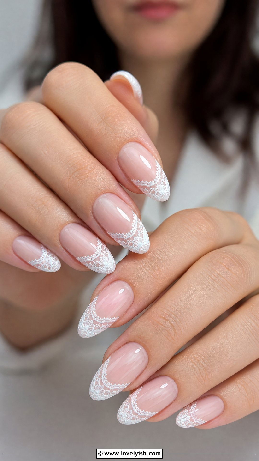 White Lace French Nails - 38 may nail ideas - 38 may nail ideas