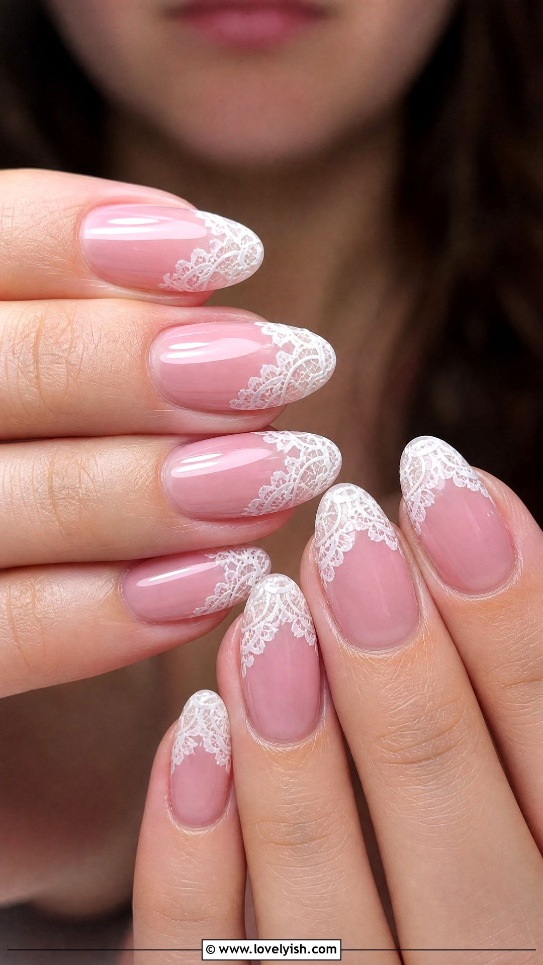 White Lace French Nails - 50 cute nails - 50 cute nails