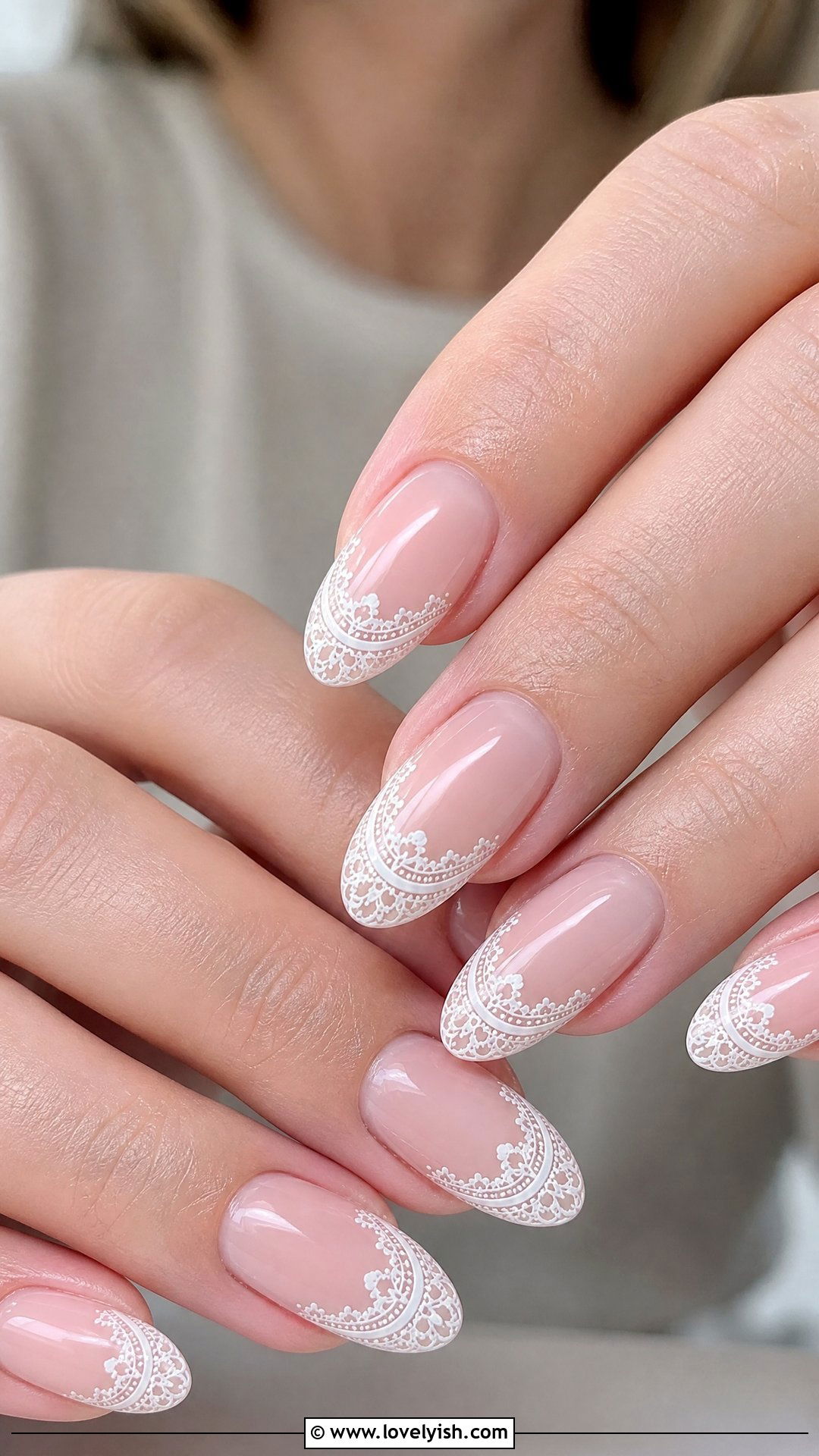White Lace French Nails - 50 pictures of nail designs - 50 pictures of nail designs