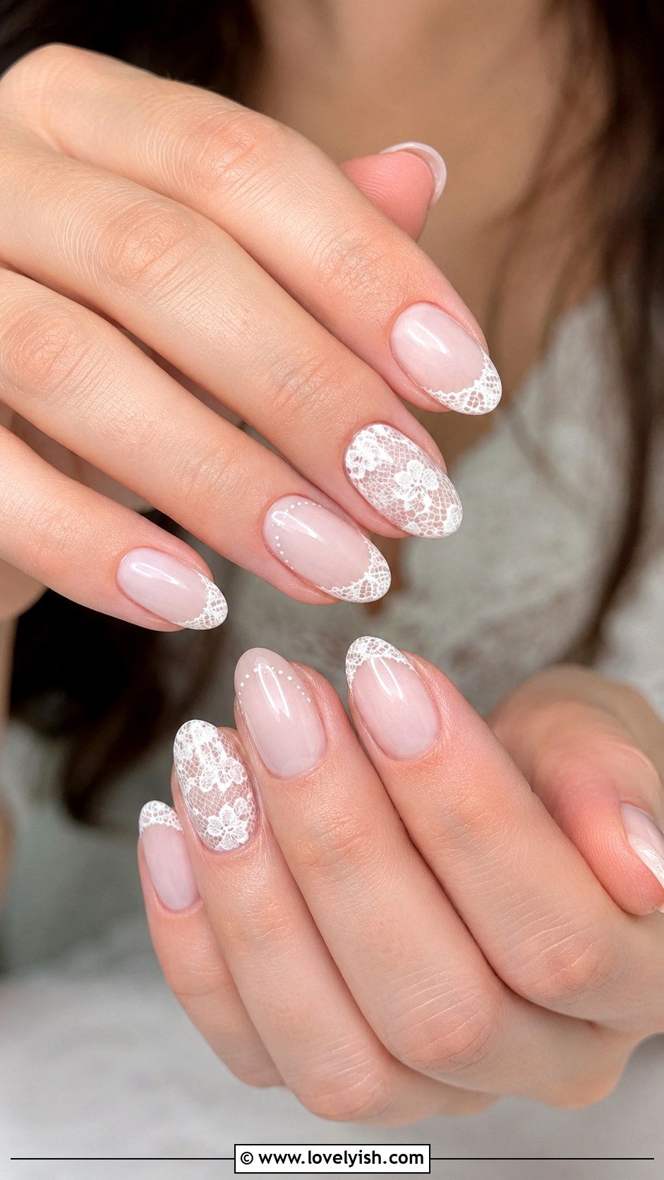 White Lace Nail Art for Wedding - 38 wedding nail designs - 38 wedding nail designs