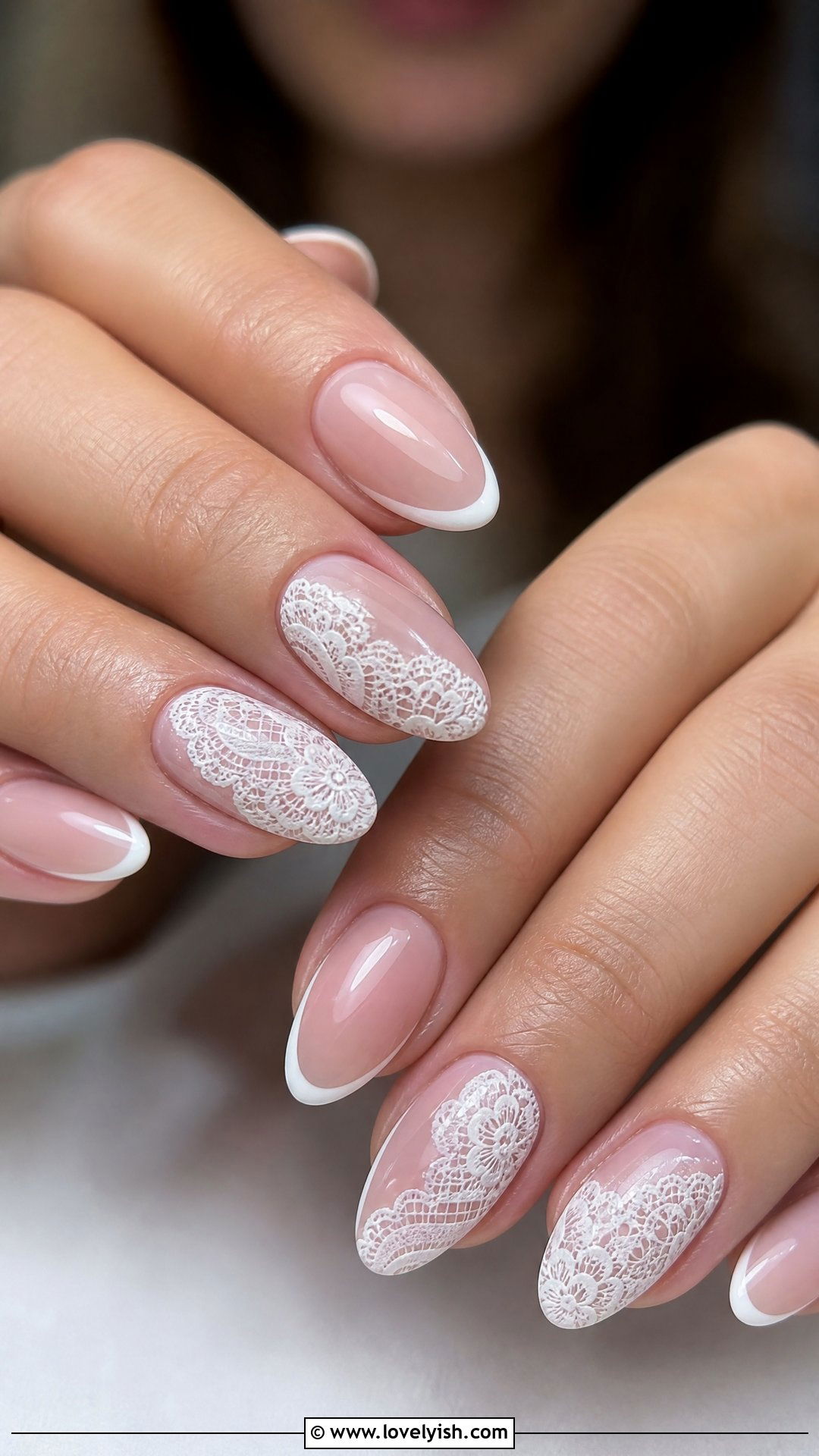 White Lace Nails - 50 mothers day nail designs - 50 mothers day nail designs