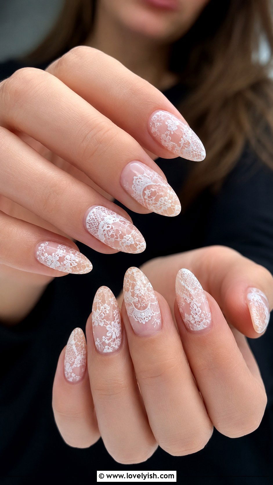 White Lace Nails - 40 nail design summer - 40 nail design summer