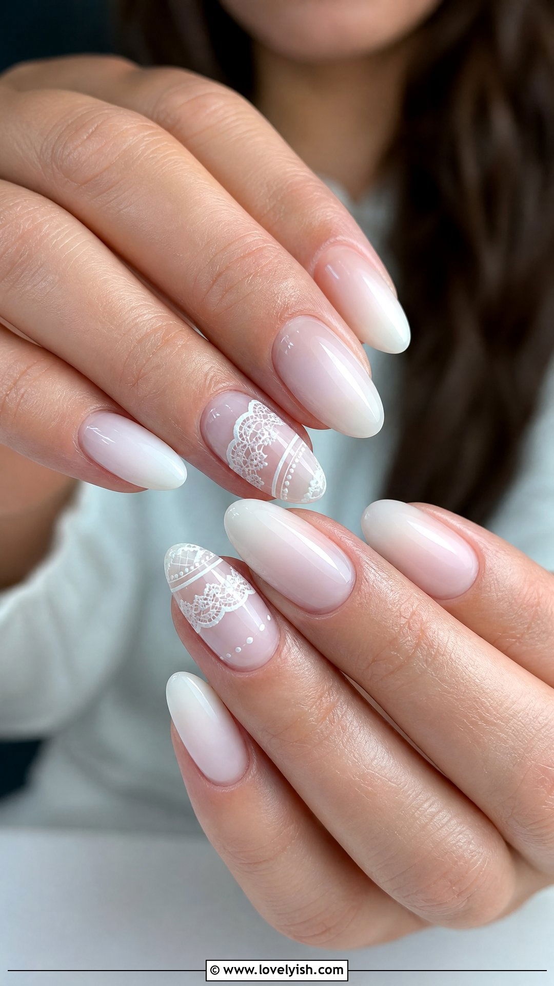 White Lace Nails - 50 classy spring nail designs - 50 classy spring nail designs