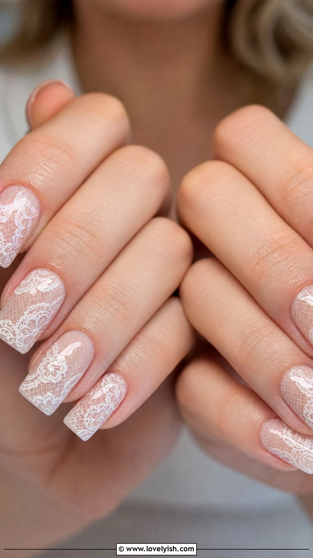 White Lace Square Nails - 50 square nails - 50 square nails