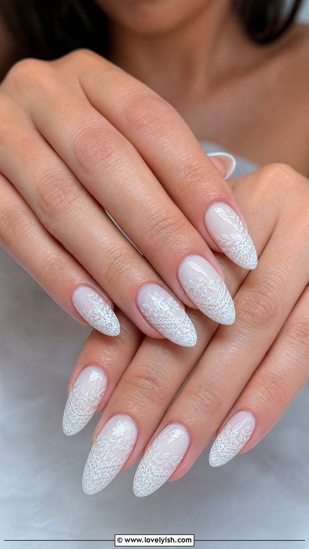 White Lace Wedding Nails - 50 elegant nails - 50 elegant nails