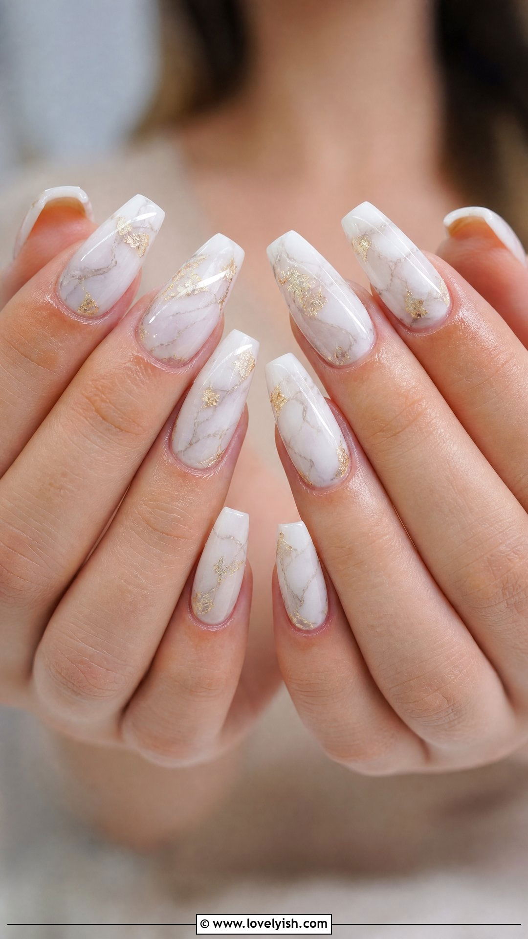 White Marble Bridal Nails - 50 bridal nails - 50 bridal nails