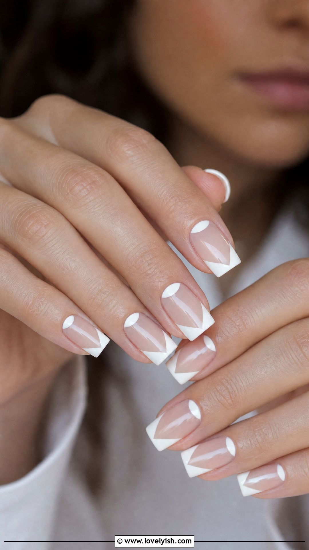 White Negative Space Nails - 50 simple nail art - 50 simple nail art