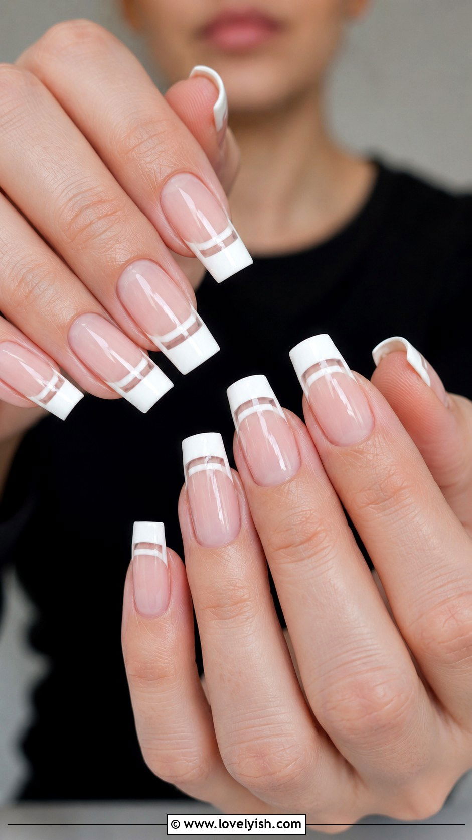 White Negative Space Nails - 50 white nails - 50 white nails