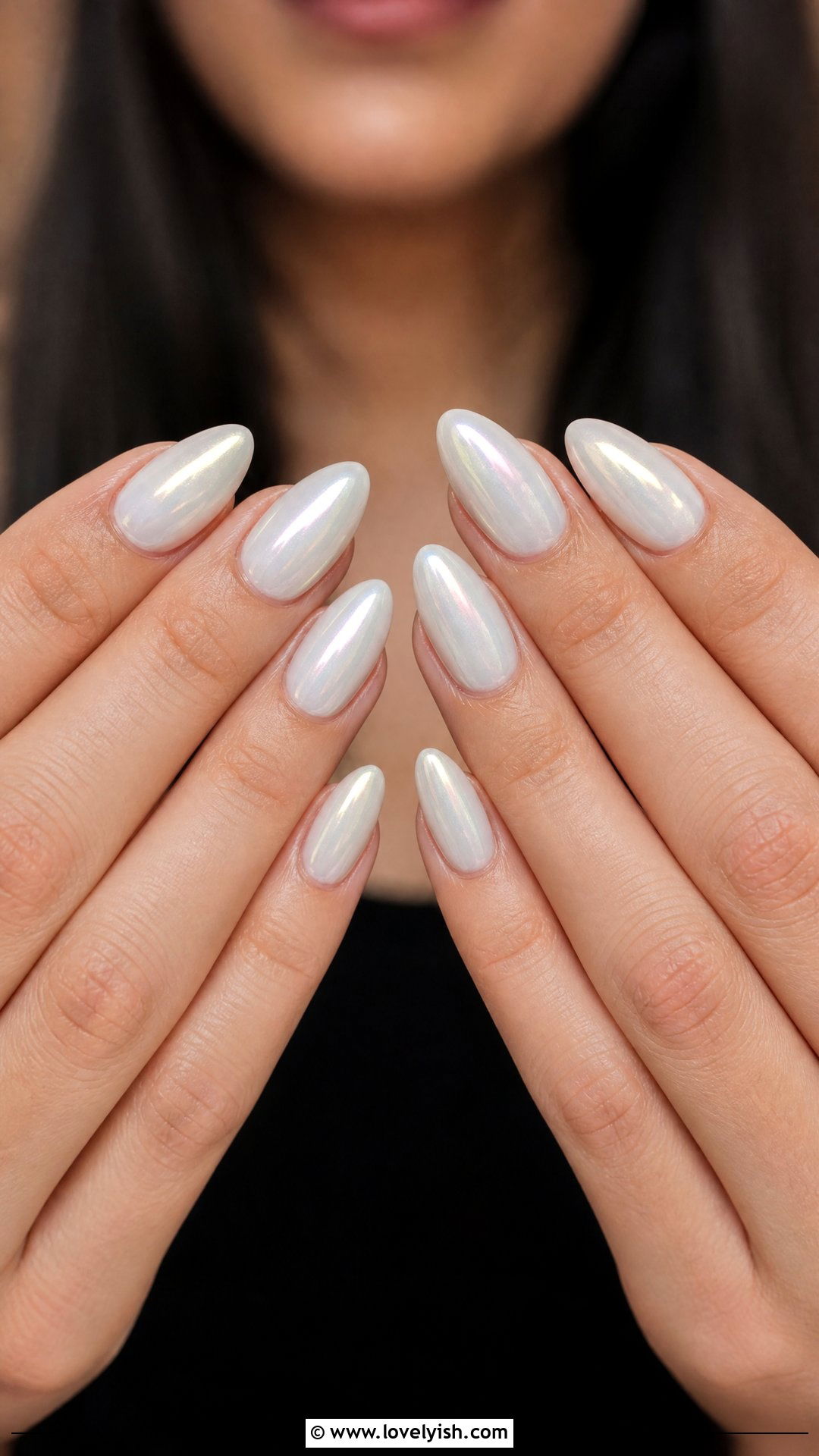 White Pearl Chrome Nails - 25 chrome nails design ideas - 25 chrome nails design ideas