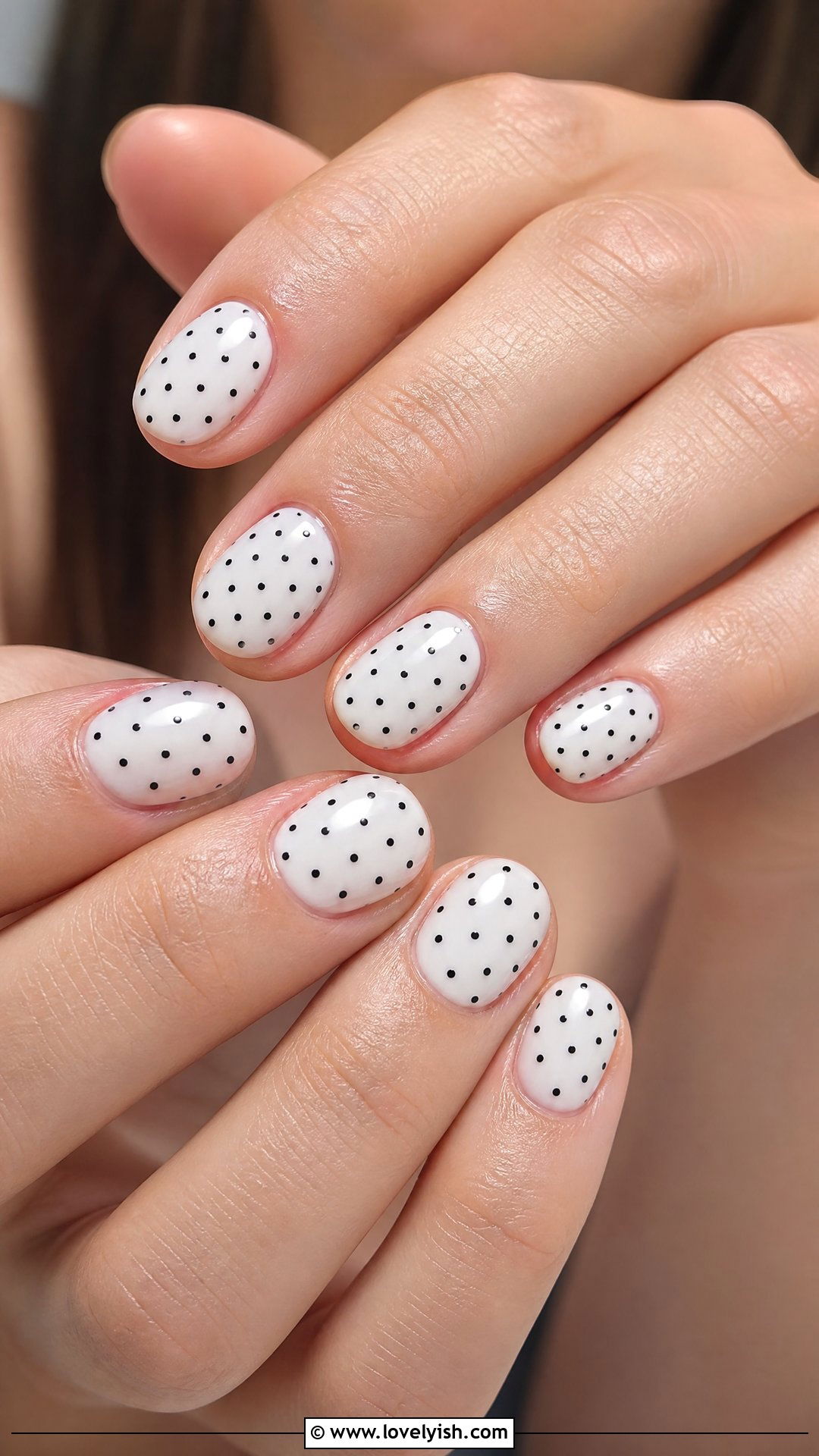 White Polka Dot Nails - 50 cute nails - 50 cute nails