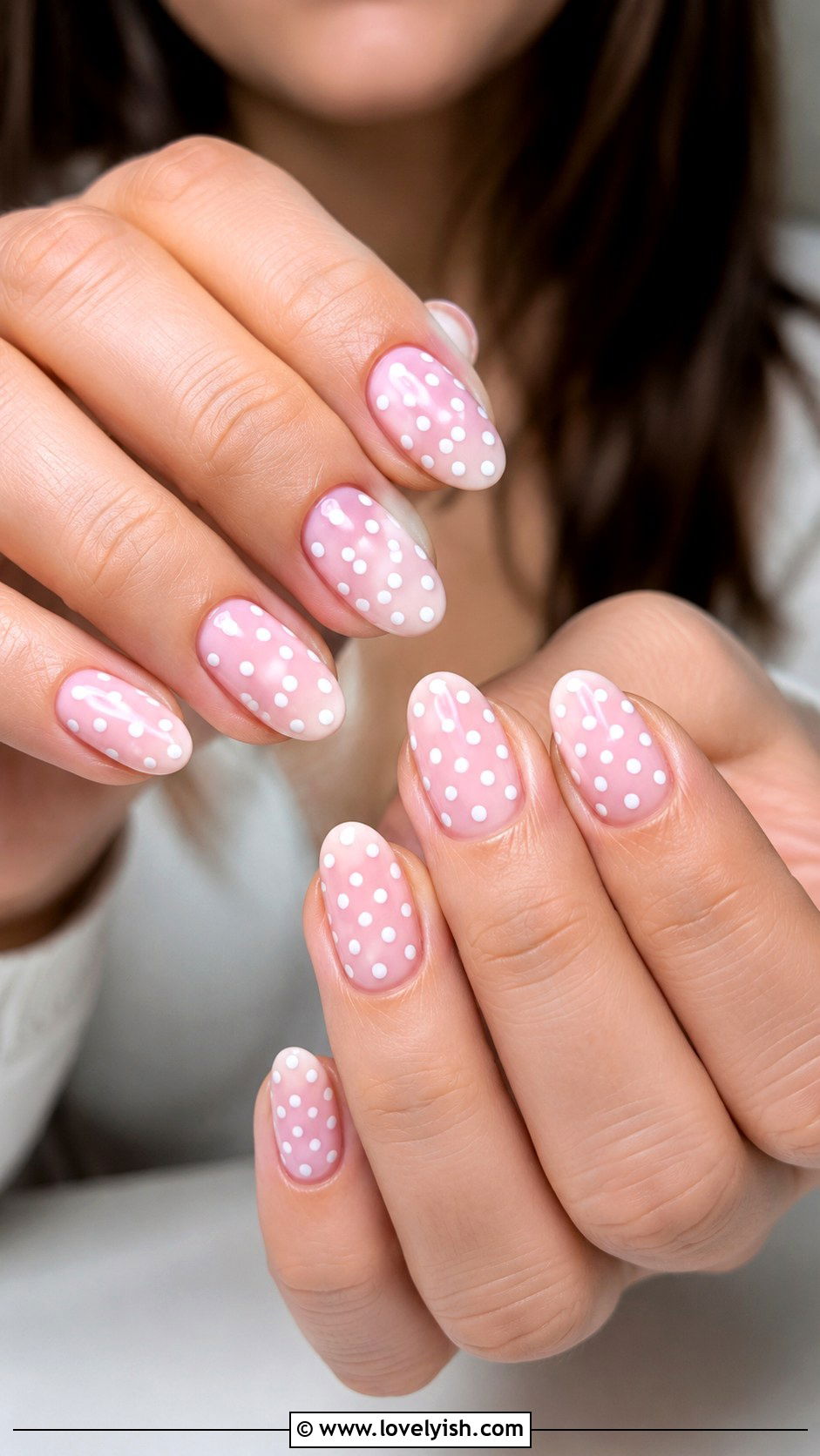 White Polka Dot Nails - 42 easy nail art ideas - 42 easy nail art ideas