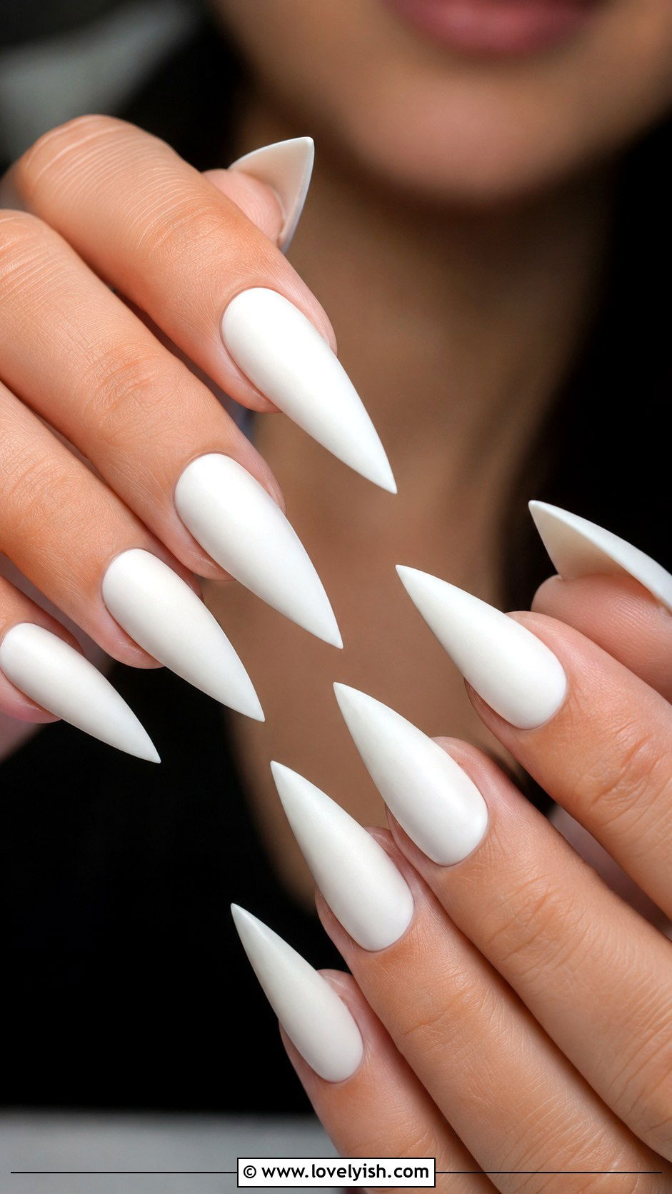 White Stiletto Nails - 50 white nails - 50 white nails