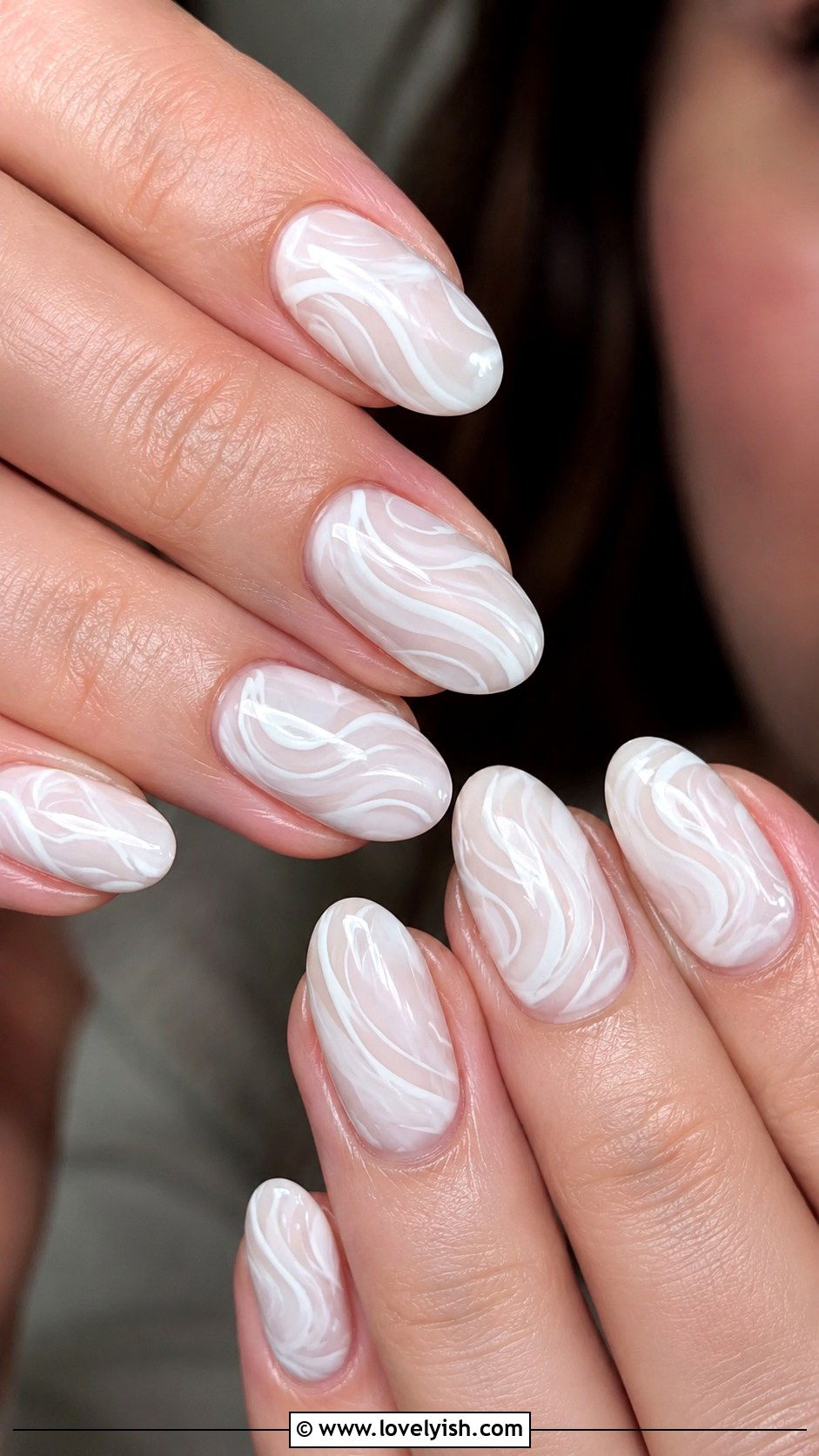 White Swirl Nails - 38 white nail designs - 38 white nail designs