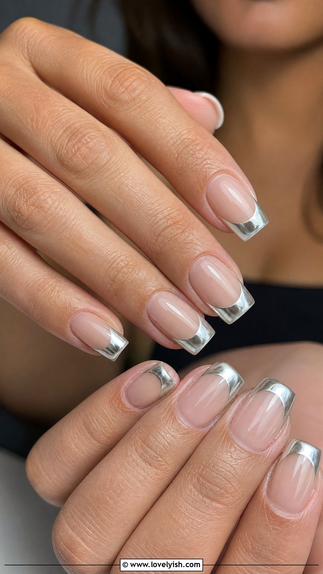 White Tip Chrome Short Coffin Nails - 25 short coffin nails designs - 25 short coffin nails designs