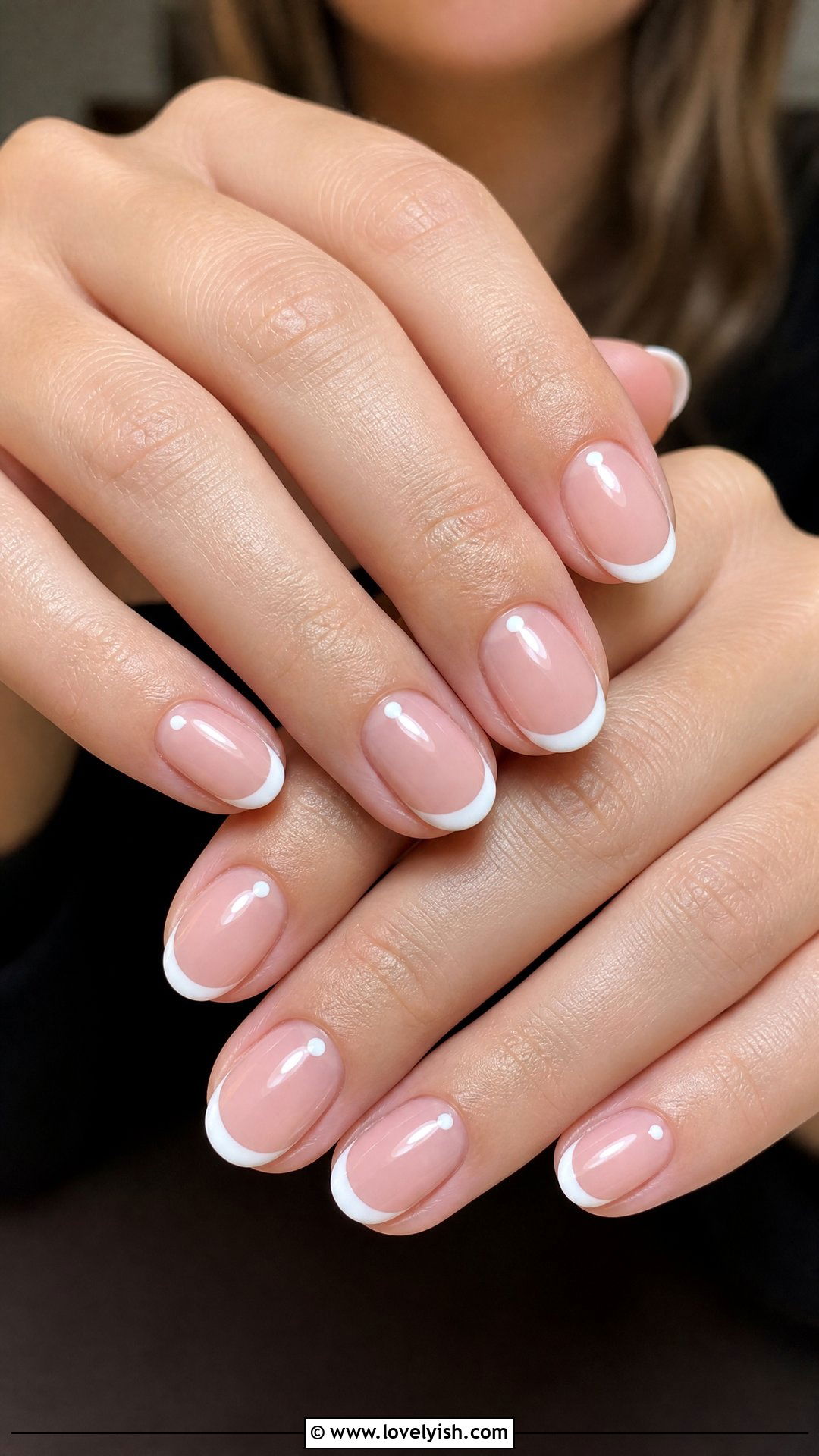 White Tip with Cuticle Dot Nails - 38 simple nail art designs - 38 simple nail art designs