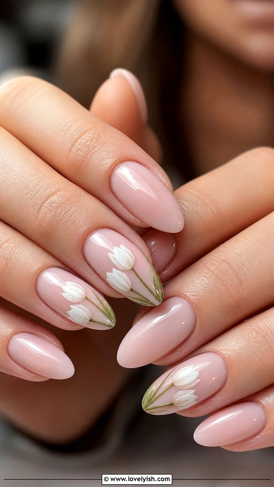 White Tulip Nail Art - 42 spring nail ideas - 42 spring nail ideas