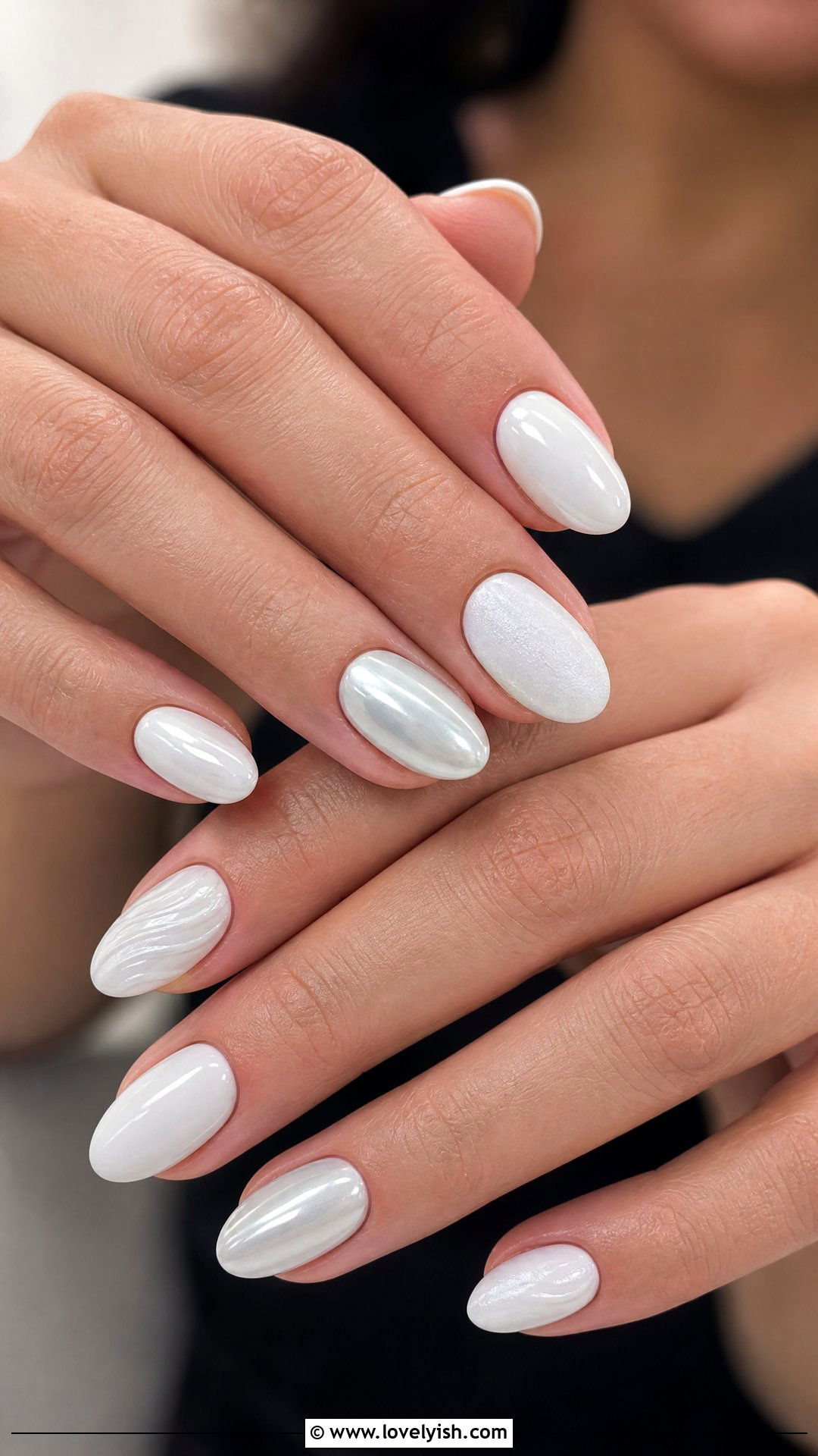 White on White Layered Nails - 39 nail ideas 2026 - 39 nail ideas 2026