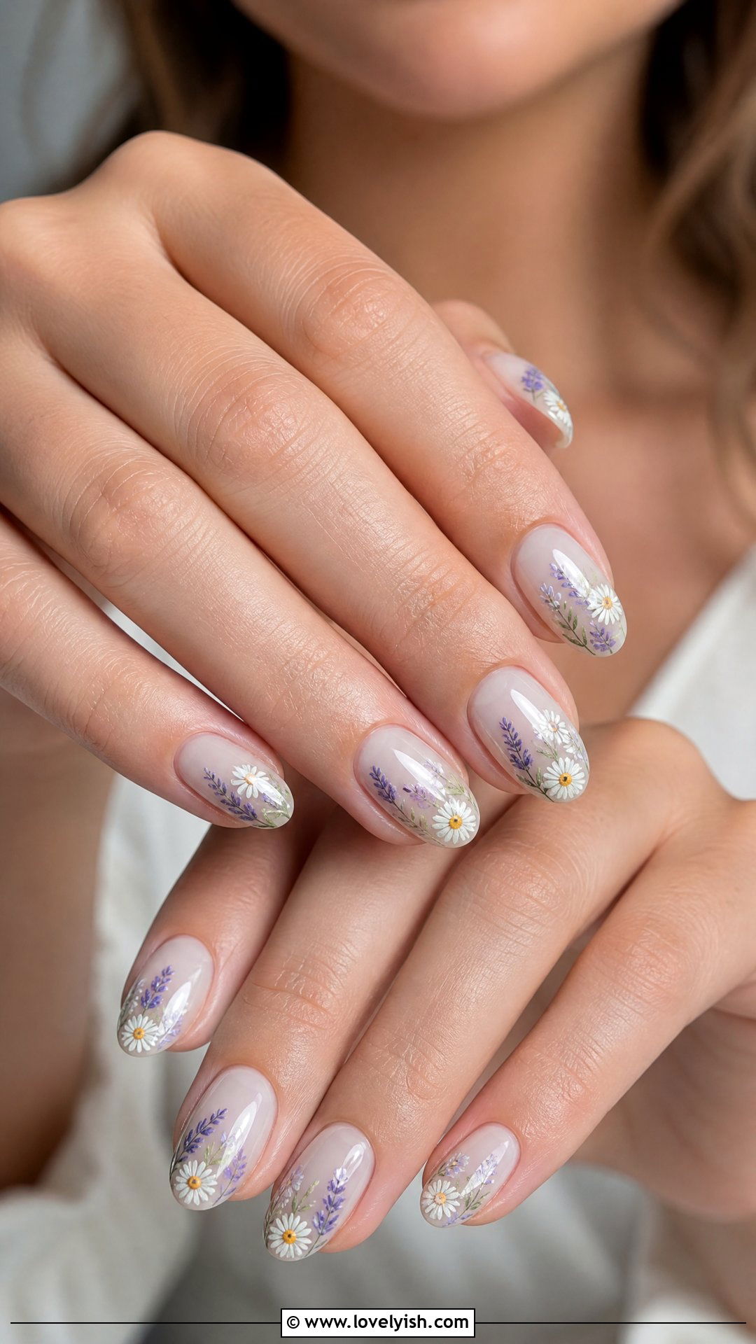 Wildflower Hand Painted Bridal Nails - 50 bridal nails - 50 bridal nails