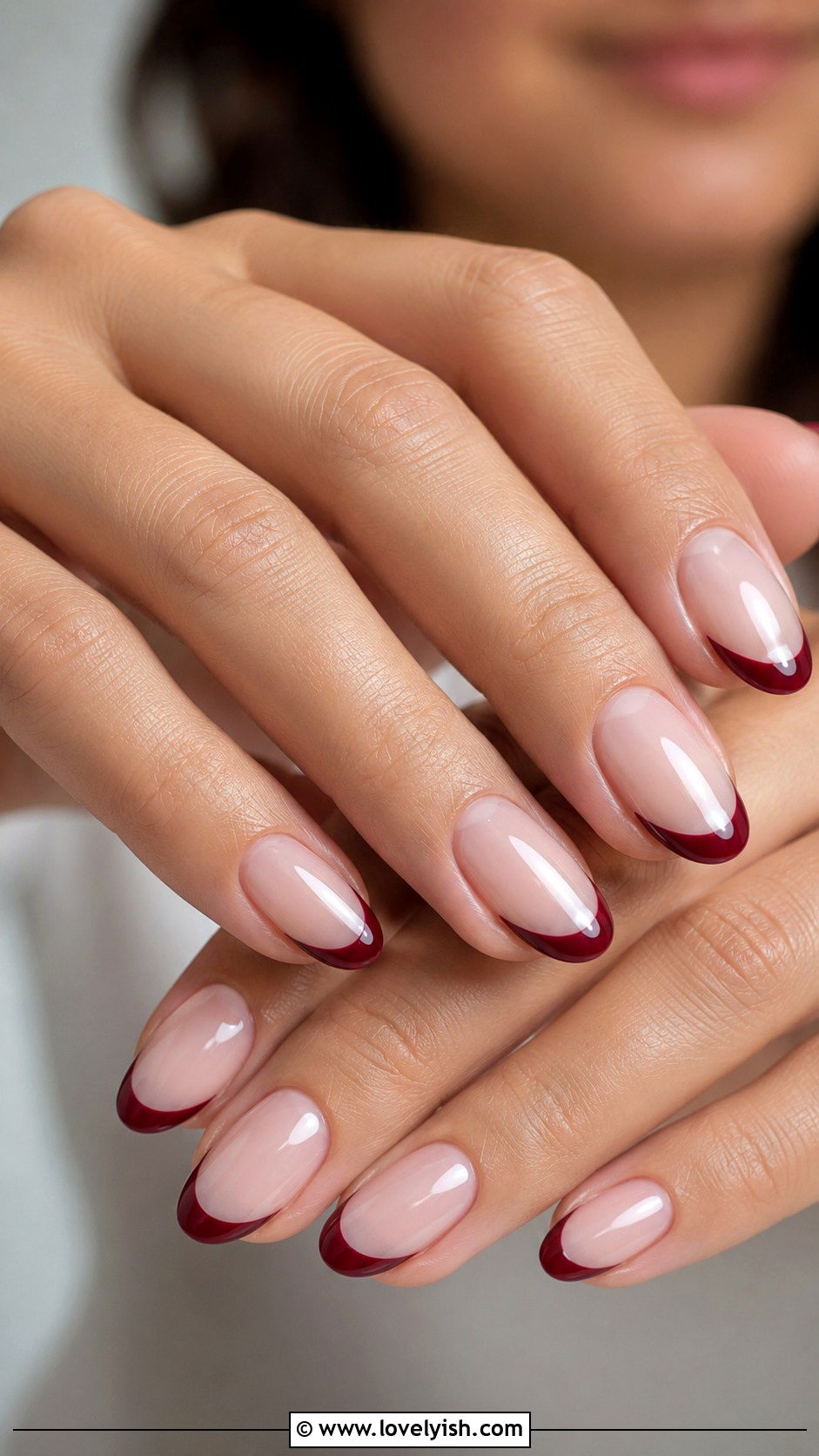 Wine French Tip Nails - 50 wine nails - 50 wine nails