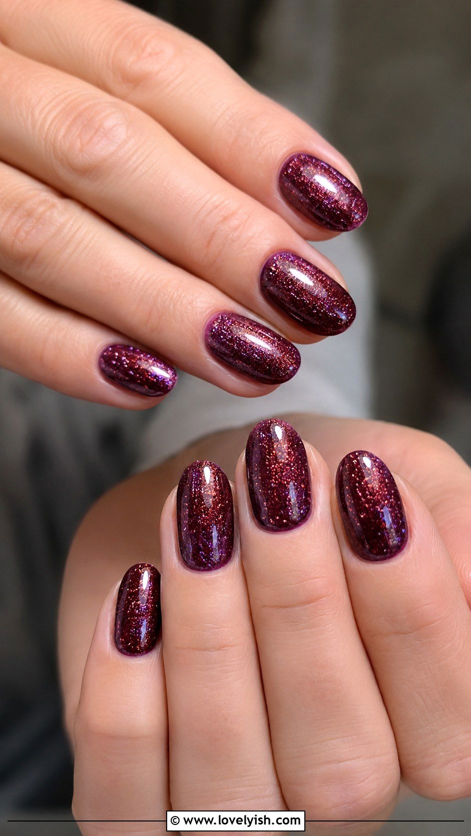 Wine Nail with Berry Shimmer - 50 wine nails - 50 wine nails