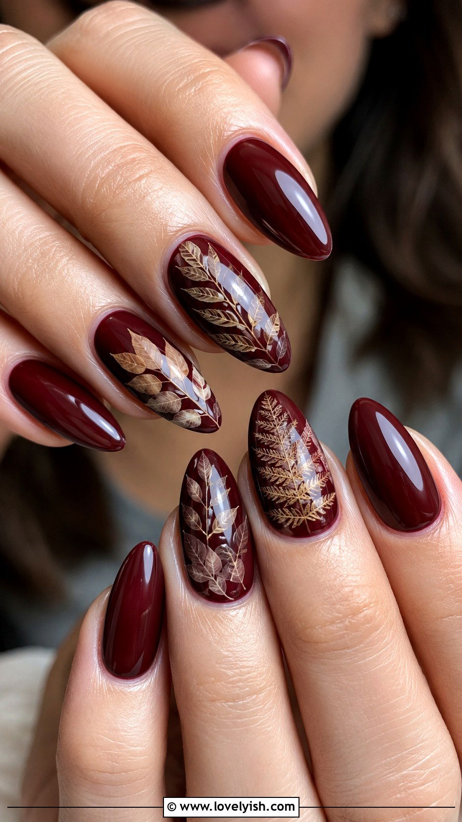 Wine Nails with Botanical Prints - 50 wine nails - 50 wine nails