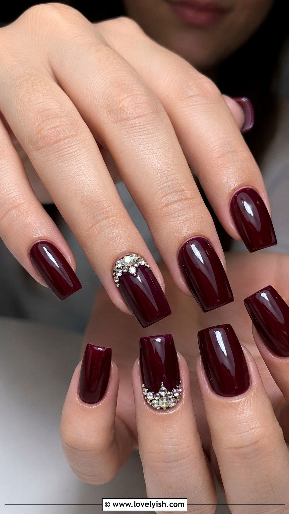 Wine Nails with Rhinestones - 50 wine nails - 50 wine nails