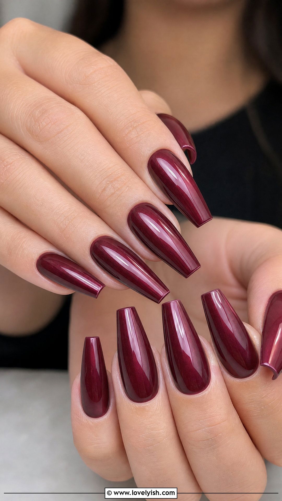 Wine Red Gel Nails - 50 gel manicure - 50 gel manicure