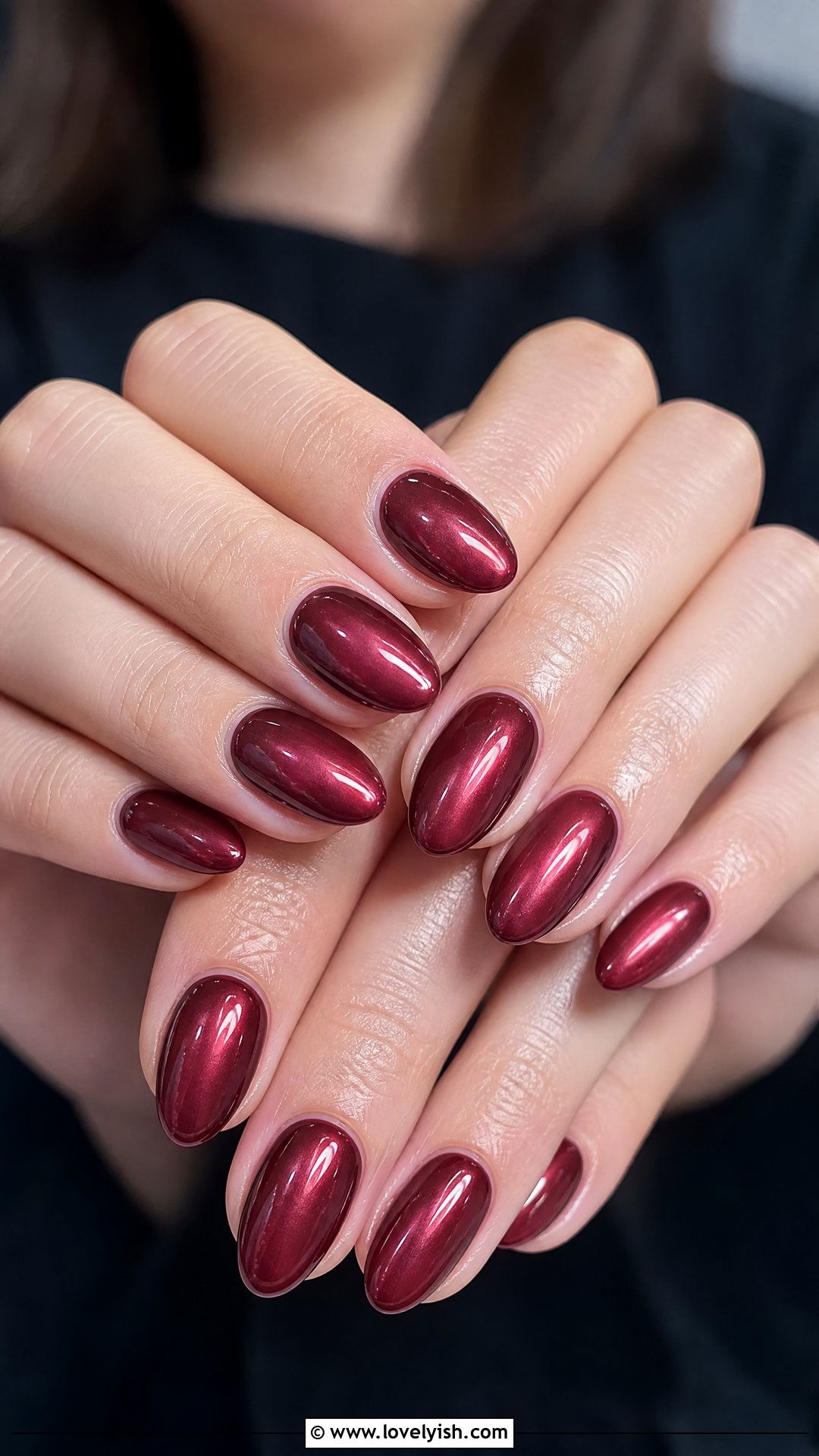 Wine Red Glazed Donut Nails - 50 dark red nails - 50 dark red nails