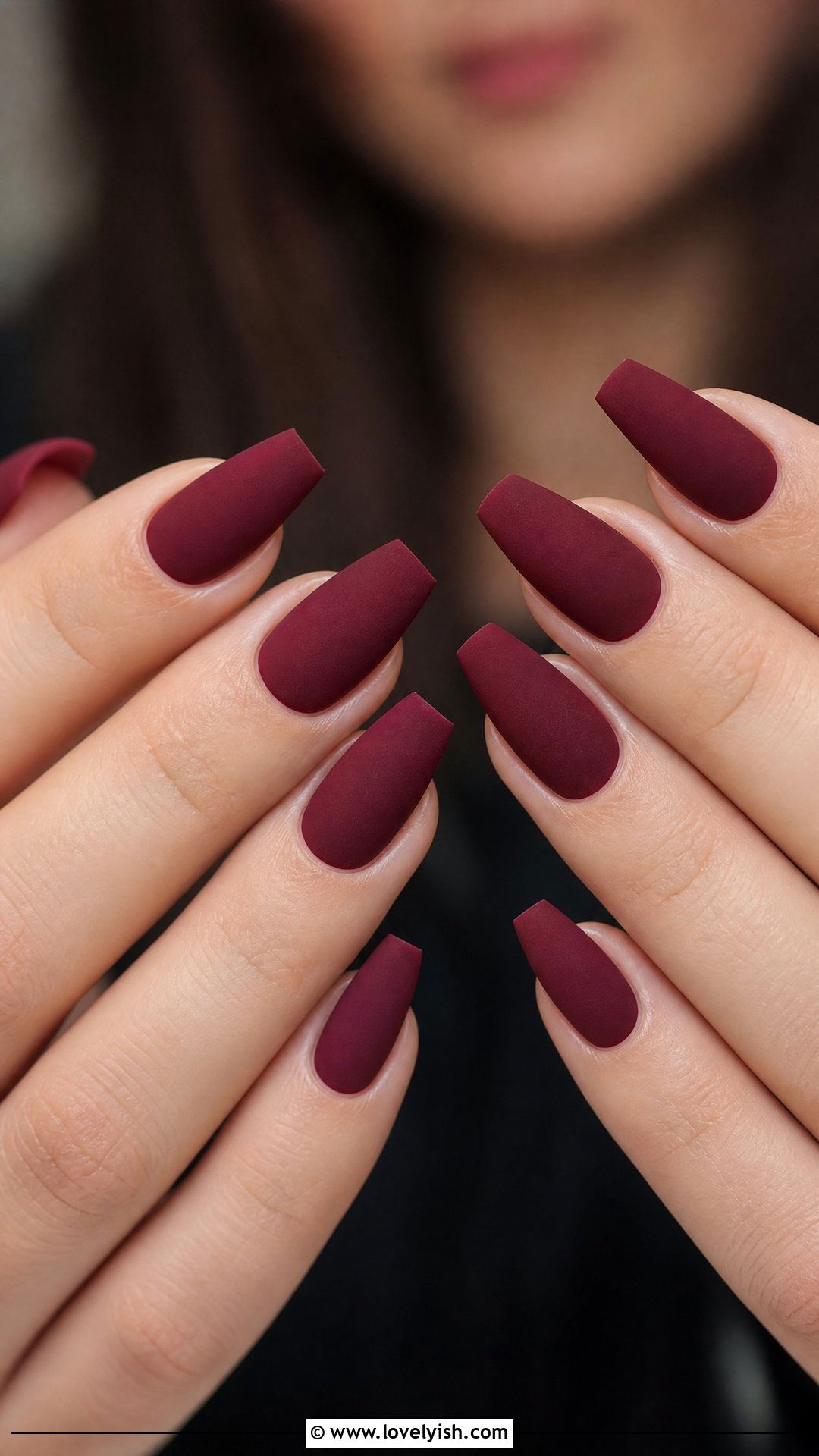 Wine Red Matte Nails - 50 red nails - 50 red nails