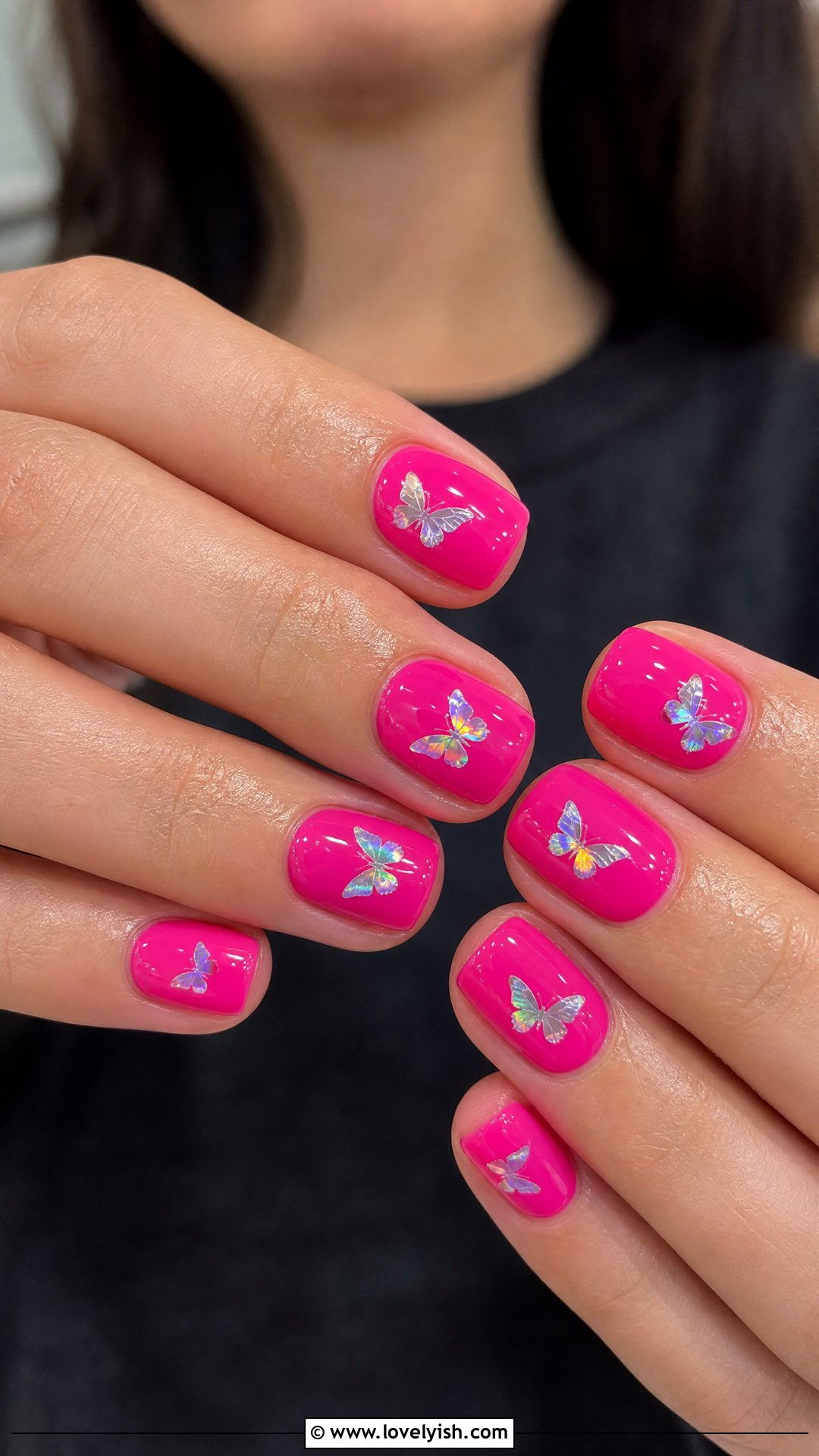 Y2K Hot Pink Butterfly Nails - 50 butterfly nails - 50 butterfly nails