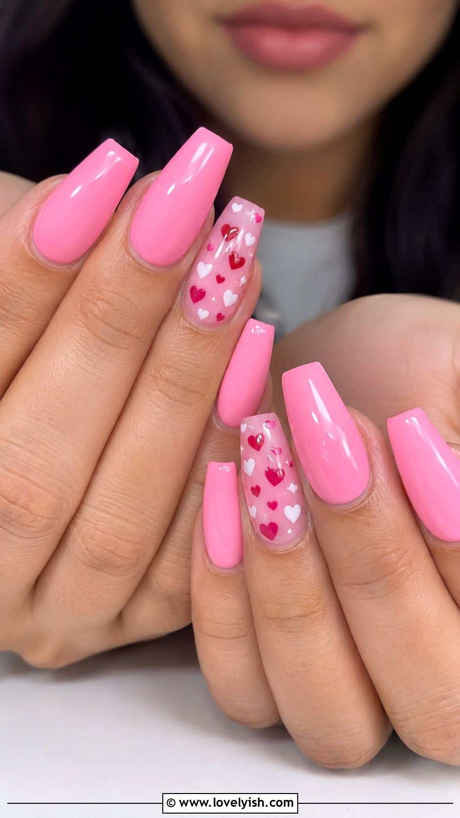 Y2K Pink Heart Acrylic Nails - 42 acrylic nail designs - 42 acrylic nail designs
