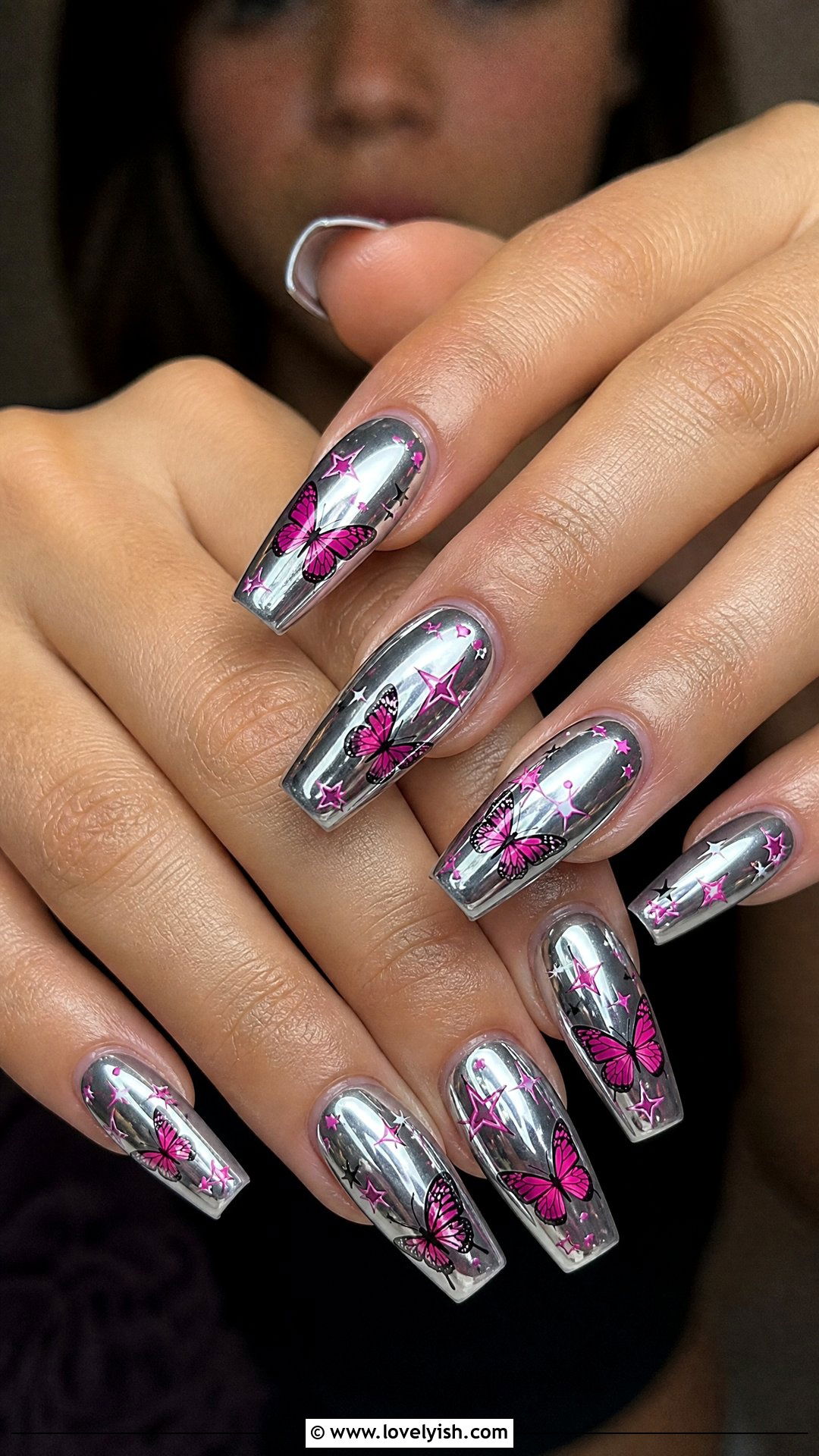 Y2K Silver Chrome Nails - 50 silver chrome nails - 50 silver chrome nails