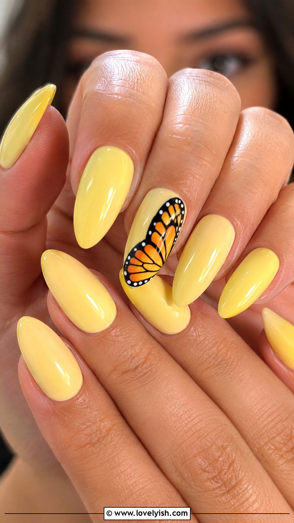 Yellow Butterfly Nails - 50 yellow nails - 50 yellow nails