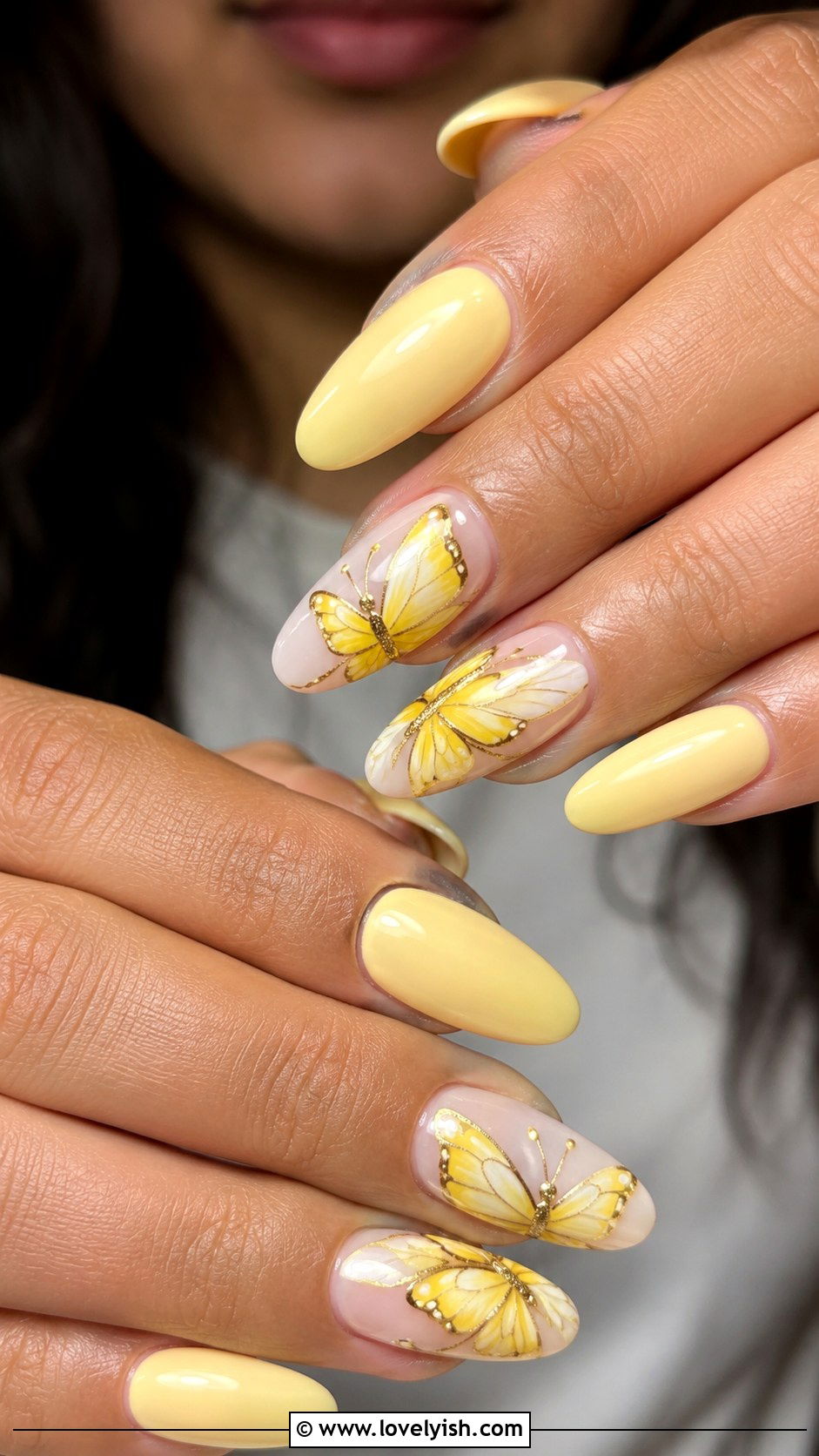 Yellow Butterfly Nails - 25 yellow nails design ideas - 25 yellow nails design ideas