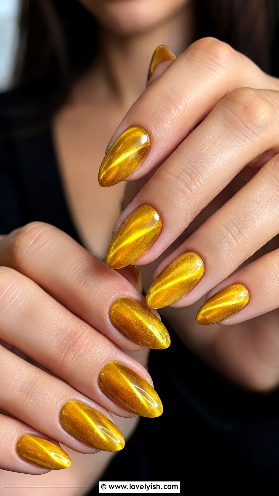 Yellow Cat Eye Nails - 50 yellow nails - 50 yellow nails
