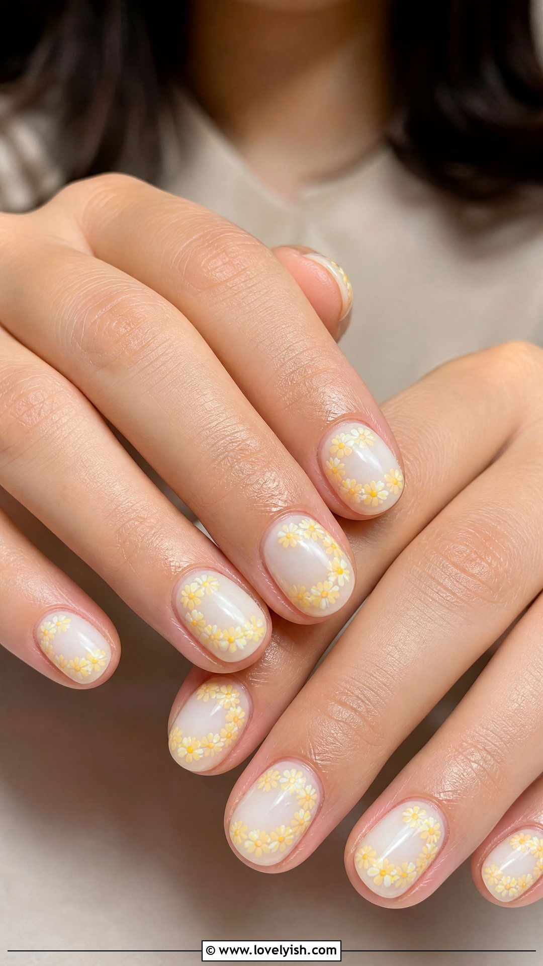 Yellow Daisy Chain Nails - 50 spring nails - 50 spring nails