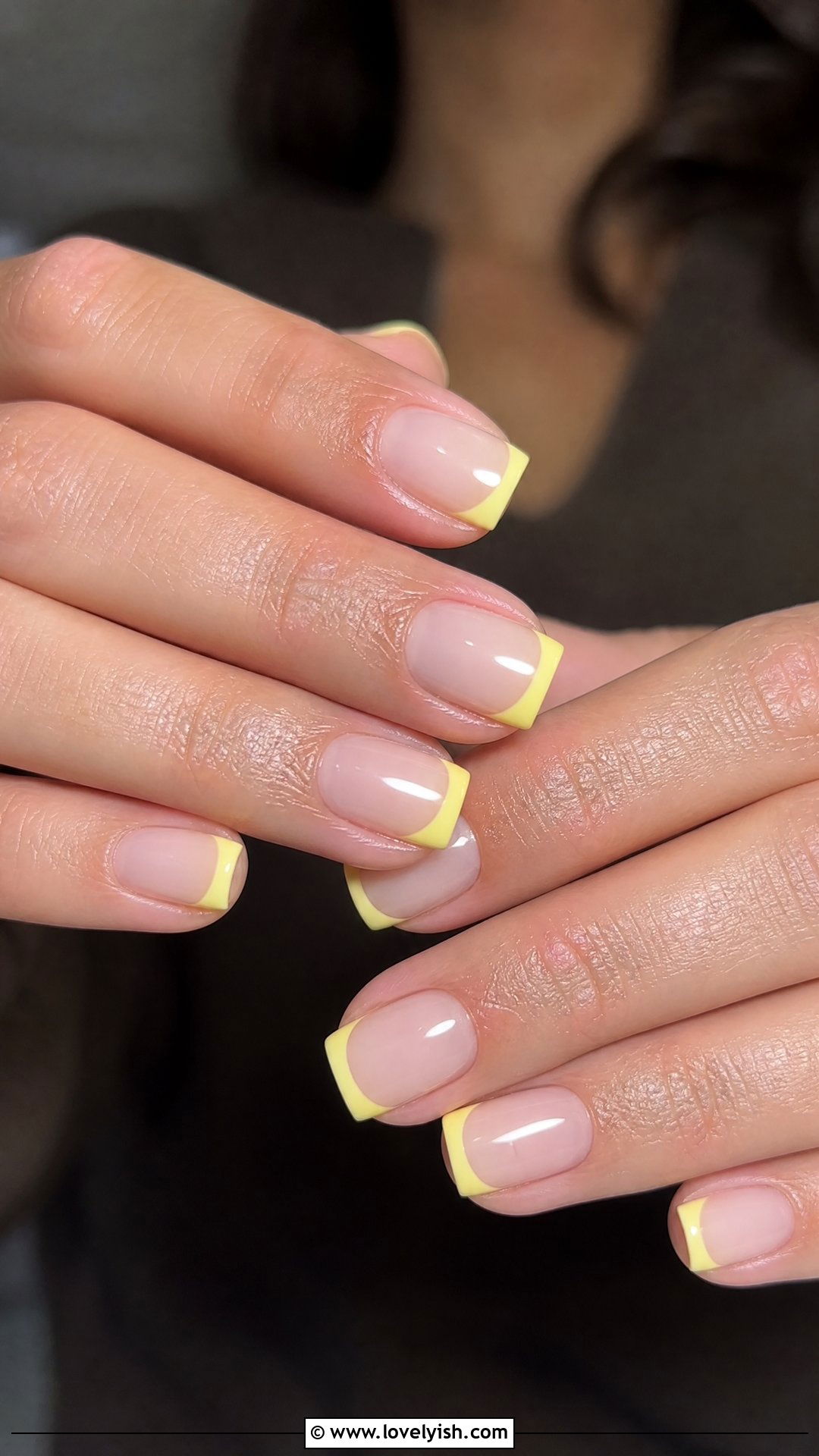 Yellow French Tip Short Nails - 50 short french tip nails - 50 short french tip nails