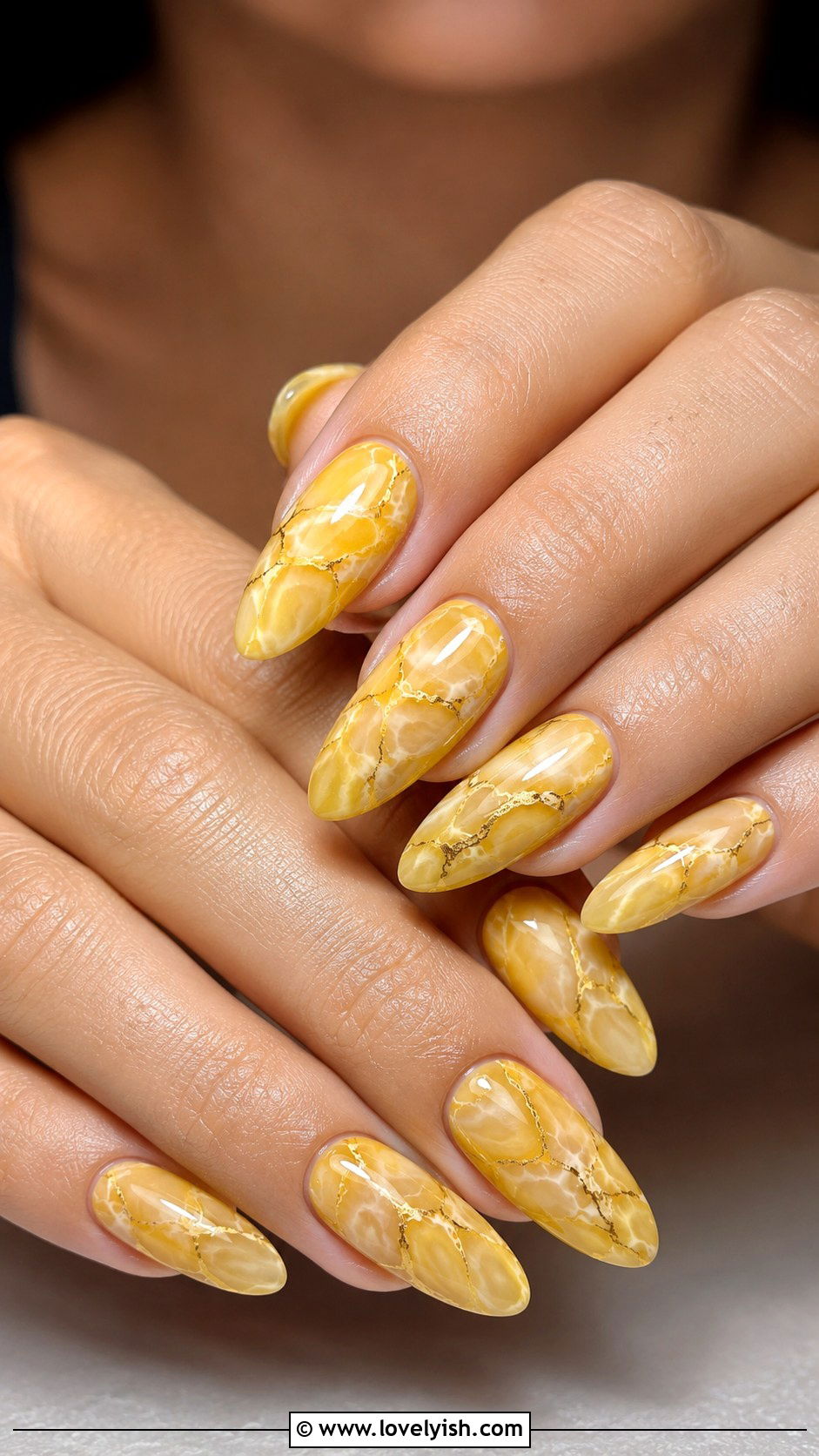 Yellow Marble Nails - 25 yellow nails design ideas - 25 yellow nails design ideas