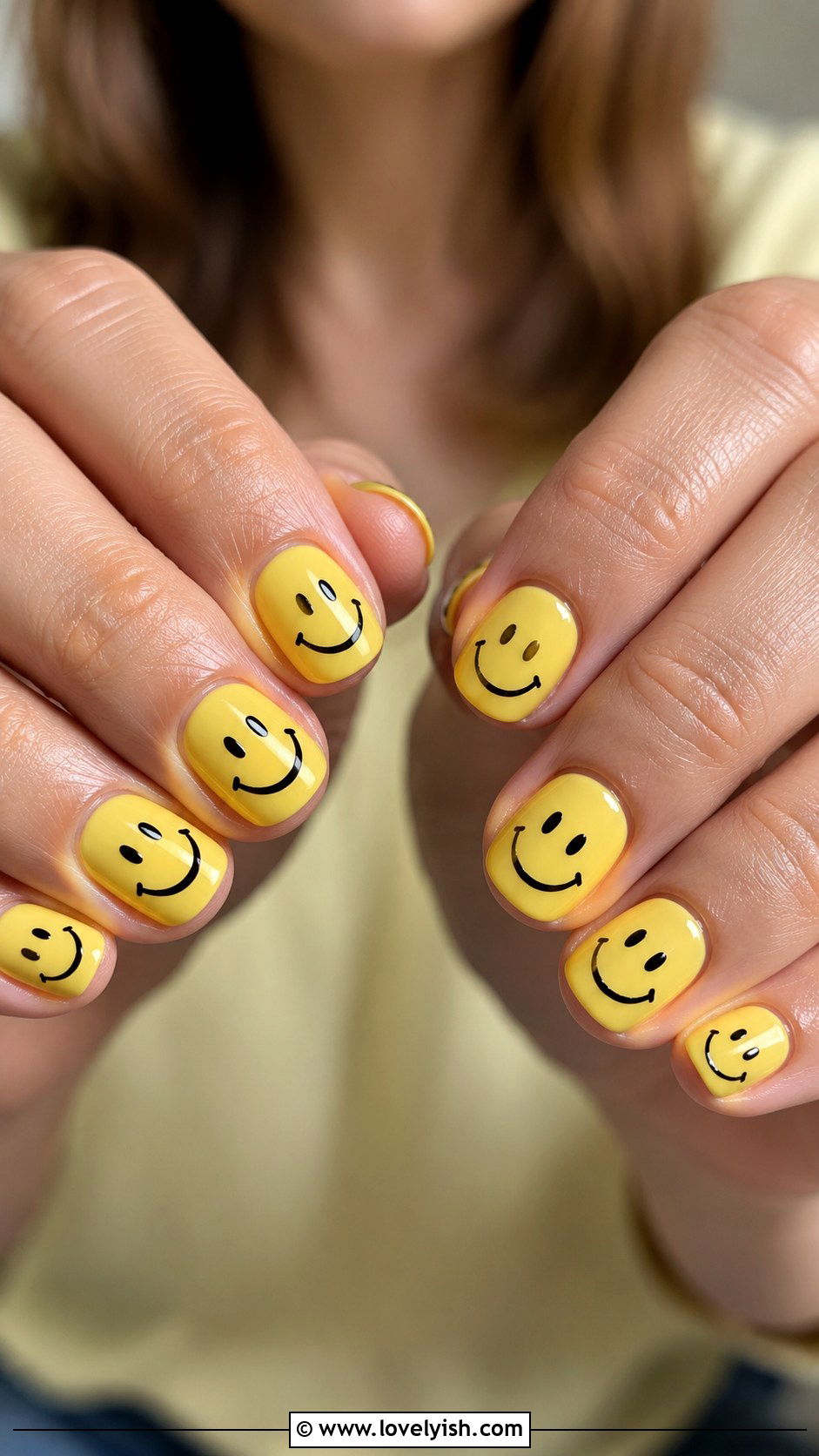 Yellow Nail Art with Smiley Faces - 25 yellow nails design ideas - 25 yellow nails design ideas