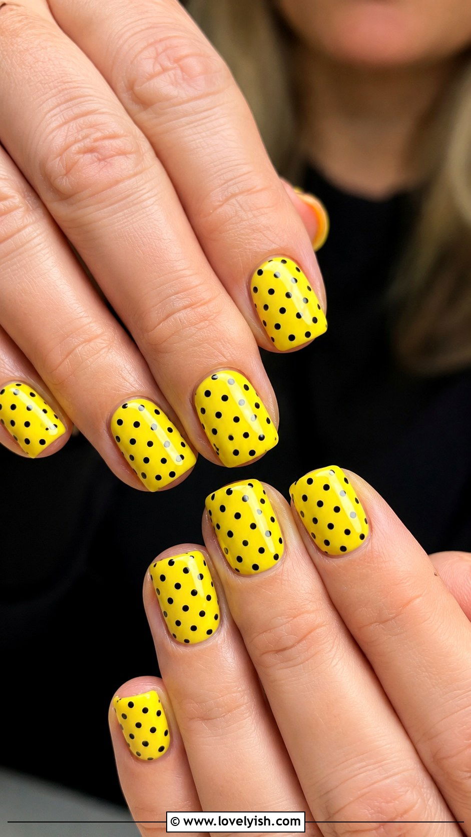 Yellow Nail Polish with Polka Dots - 50 yellow nails - 50 yellow nails