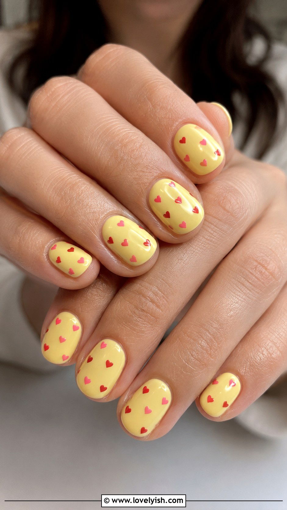 Yellow Nails with Hearts - 50 yellow nails - 50 yellow nails