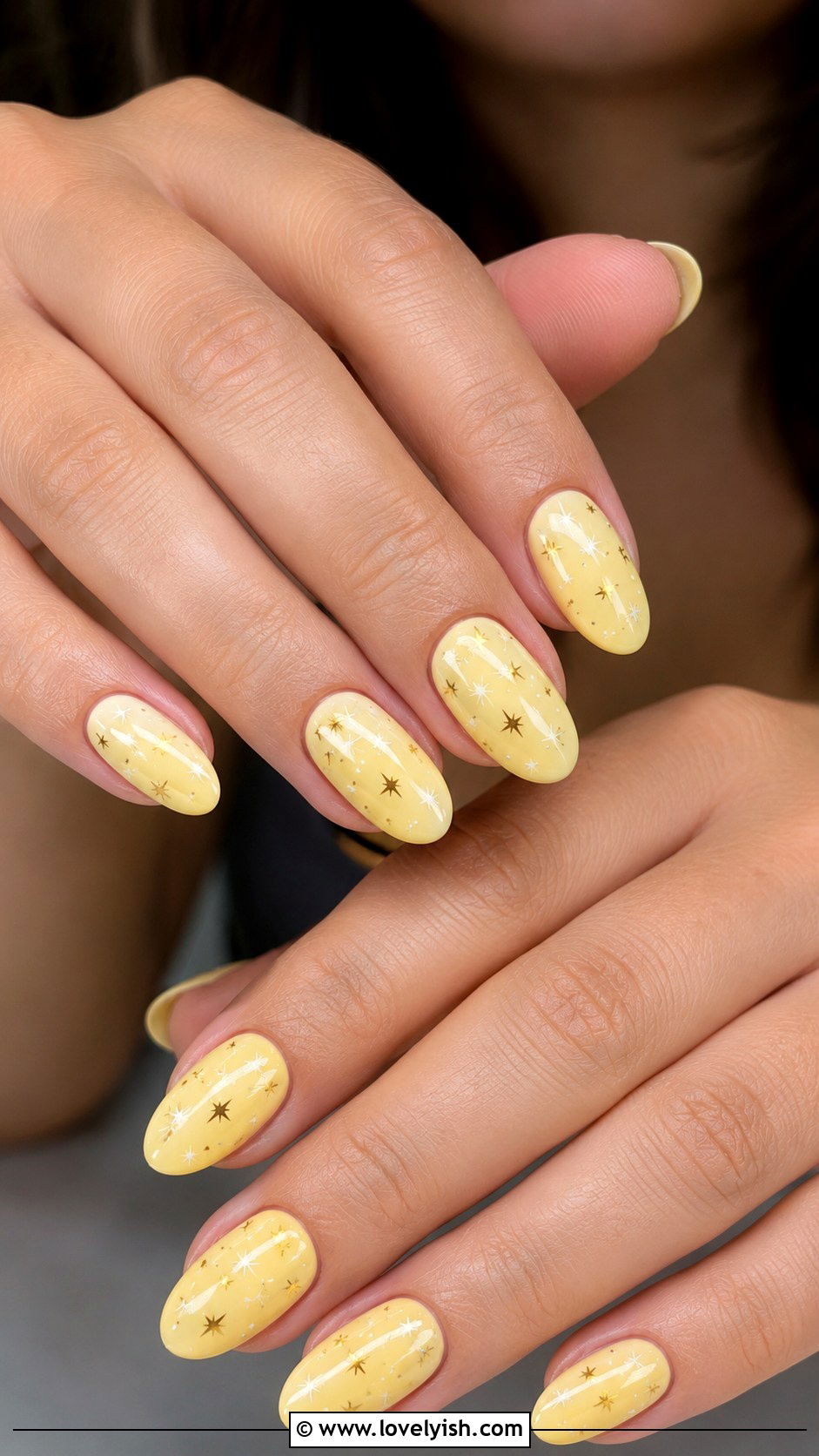 Yellow Nails with Stars - 50 yellow nails - 50 yellow nails