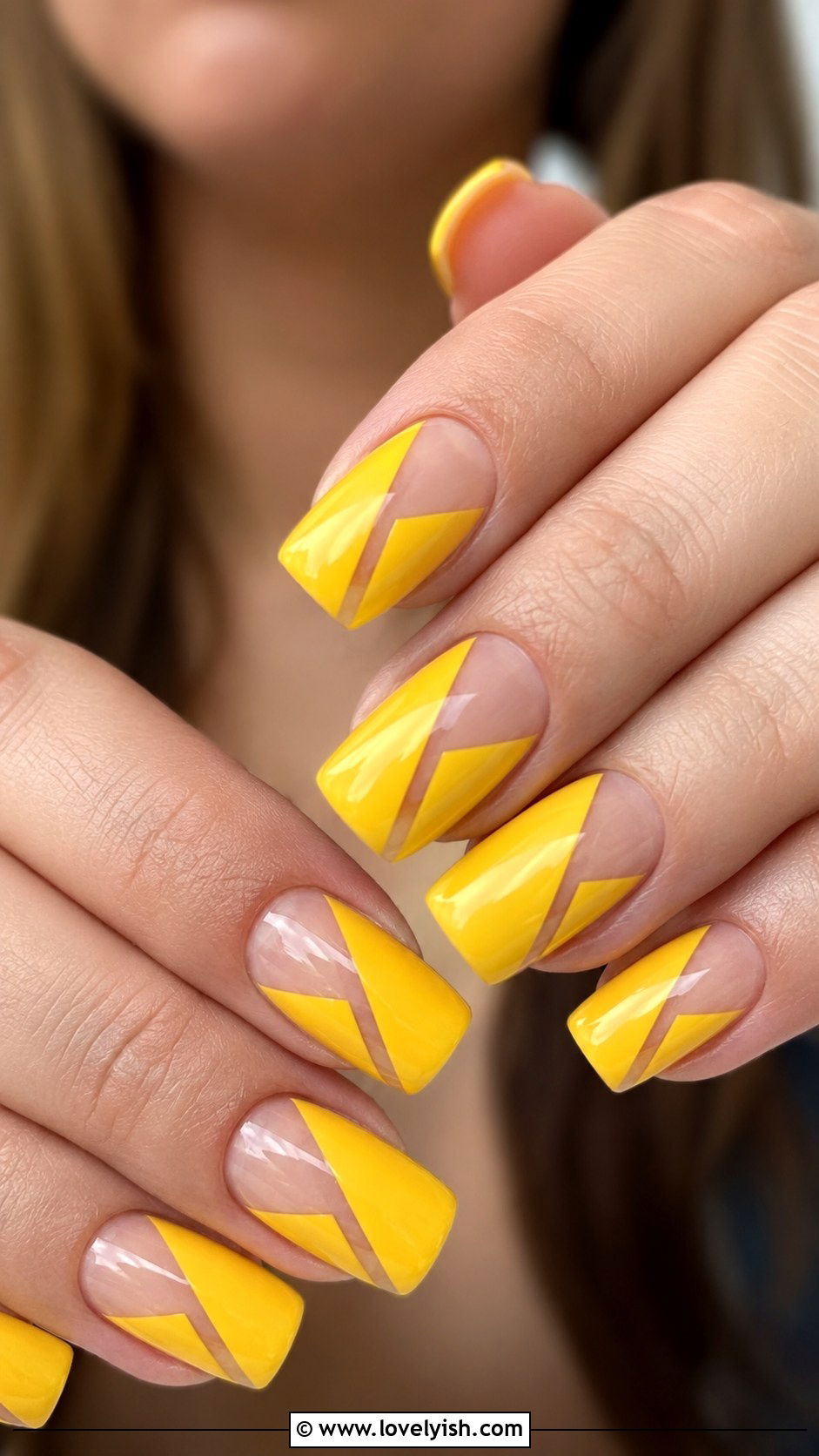 Yellow Negative Space Nails - 25 yellow nails design ideas - 25 yellow nails design ideas