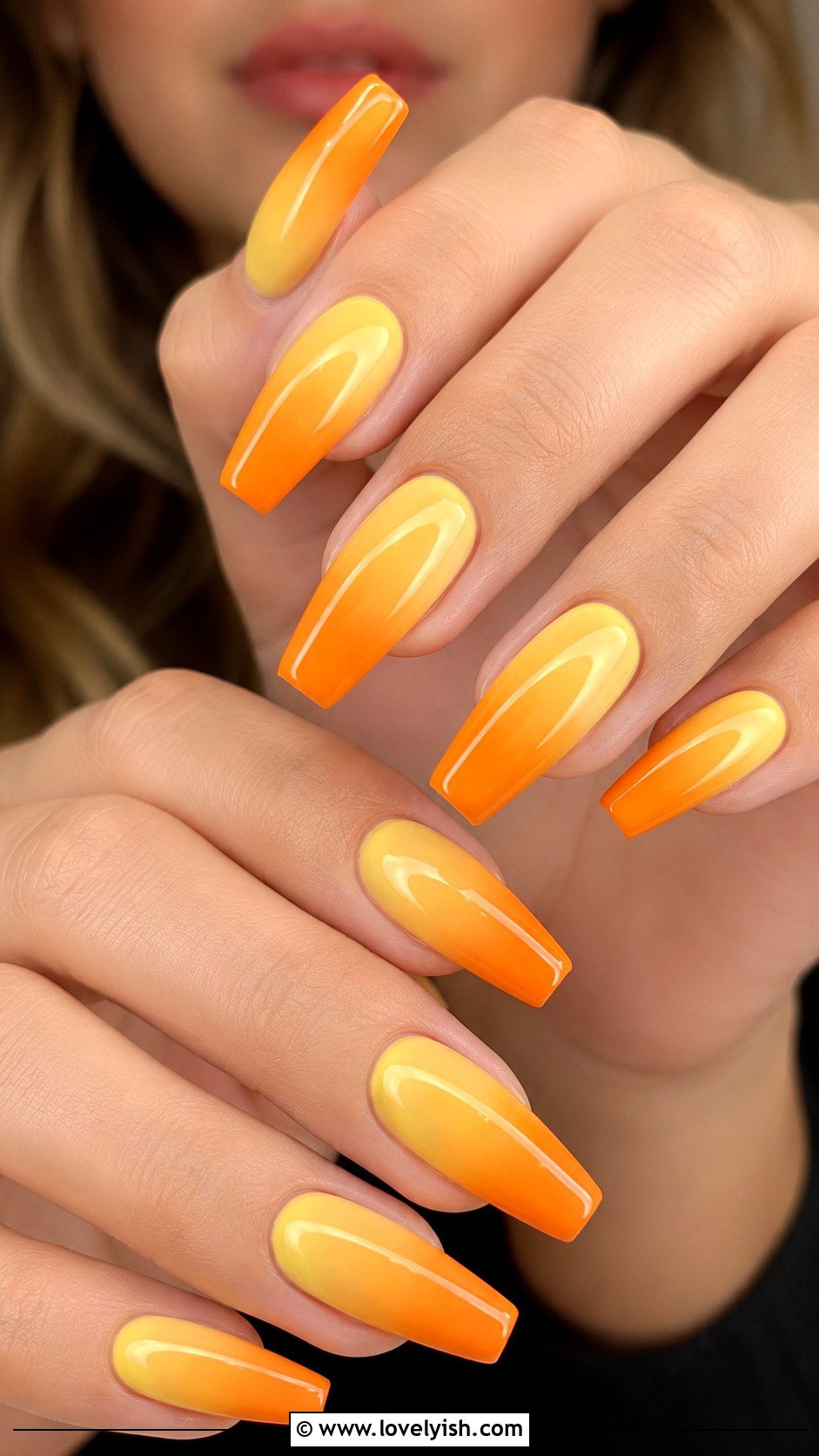 Yellow Ombre Nails with Orange - 50 yellow nails - 50 yellow nails