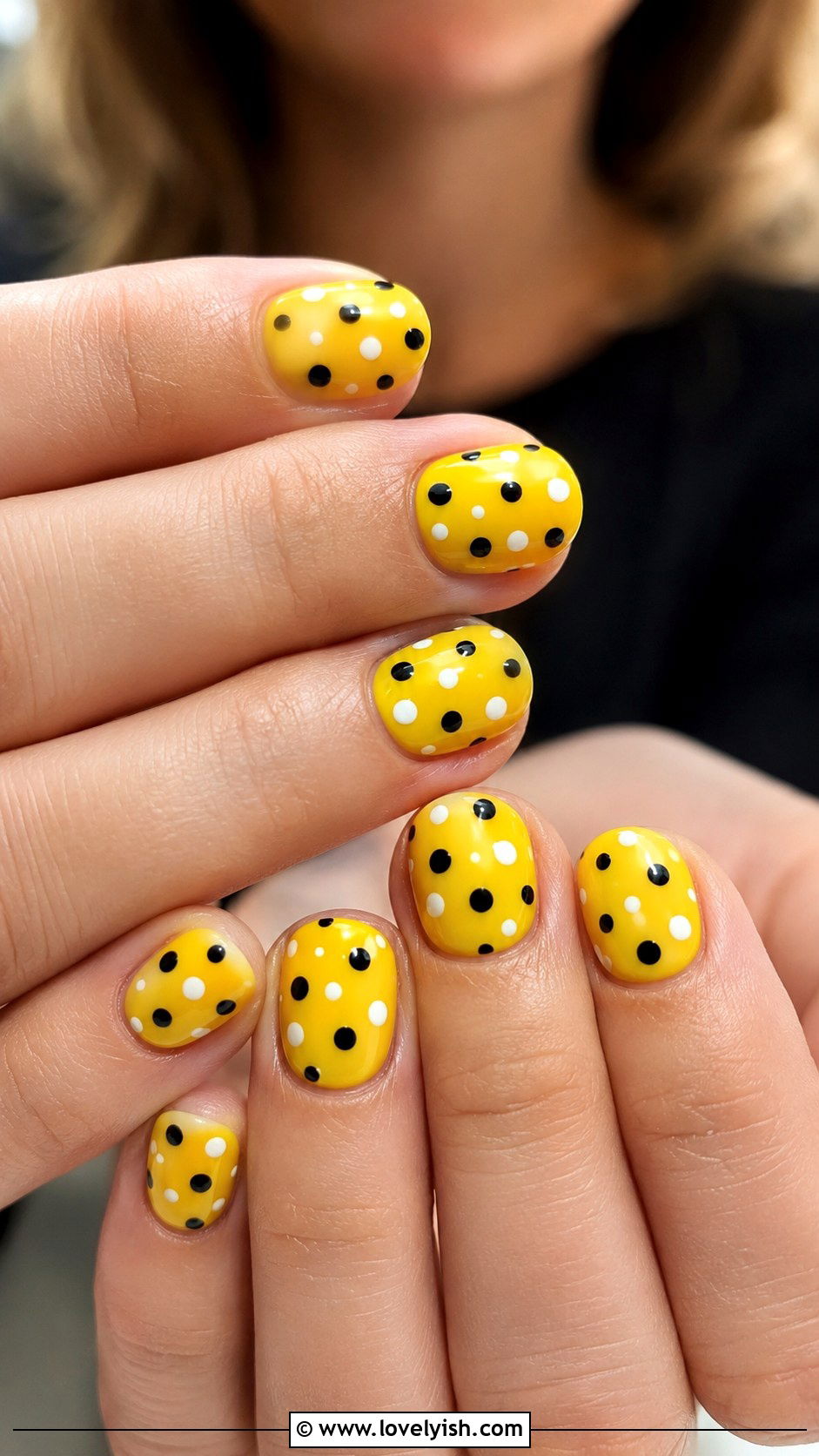 Yellow Polka Dot Nails - 25 yellow nails design ideas - 25 yellow nails design ideas