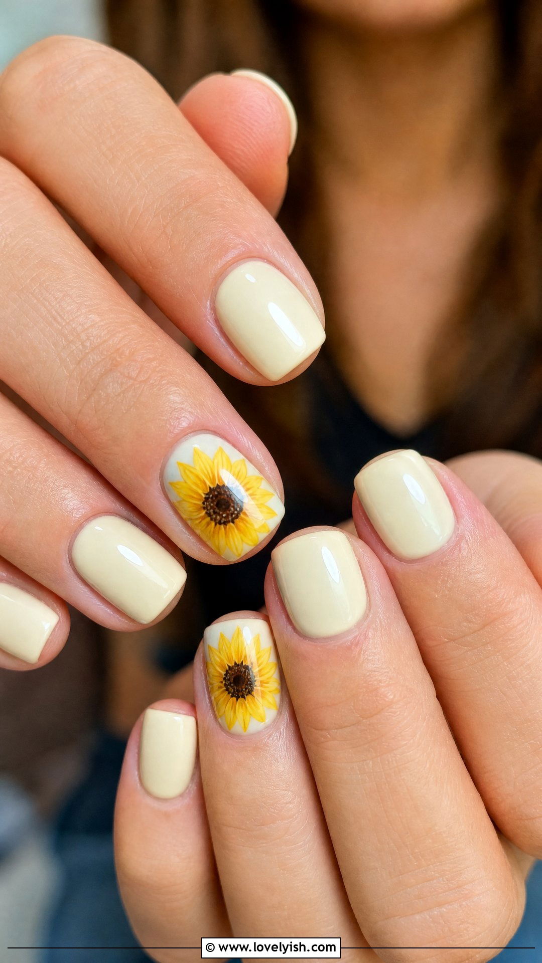 Yellow Sunflower Nails - 50 cute nails - 50 cute nails