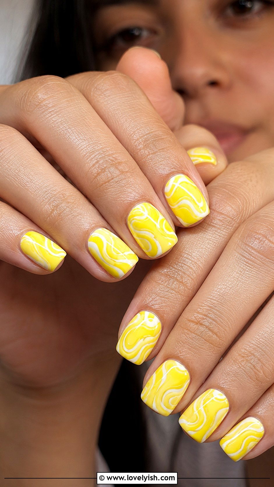 Yellow Swirl Nails - 50 yellow nails - 50 yellow nails